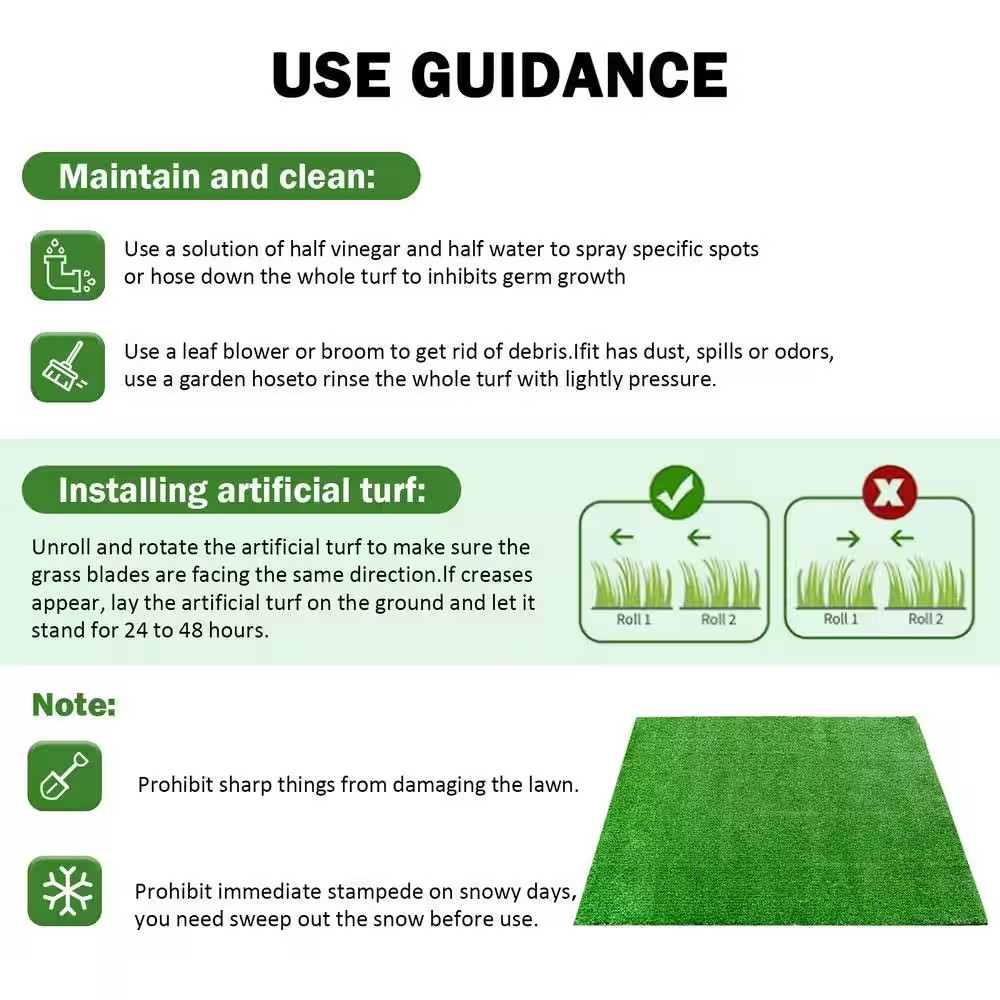 3.3 Ft. X 10 Ft. Green Artificial Grass Realistic Synthetic Thick Fake Faux Gras