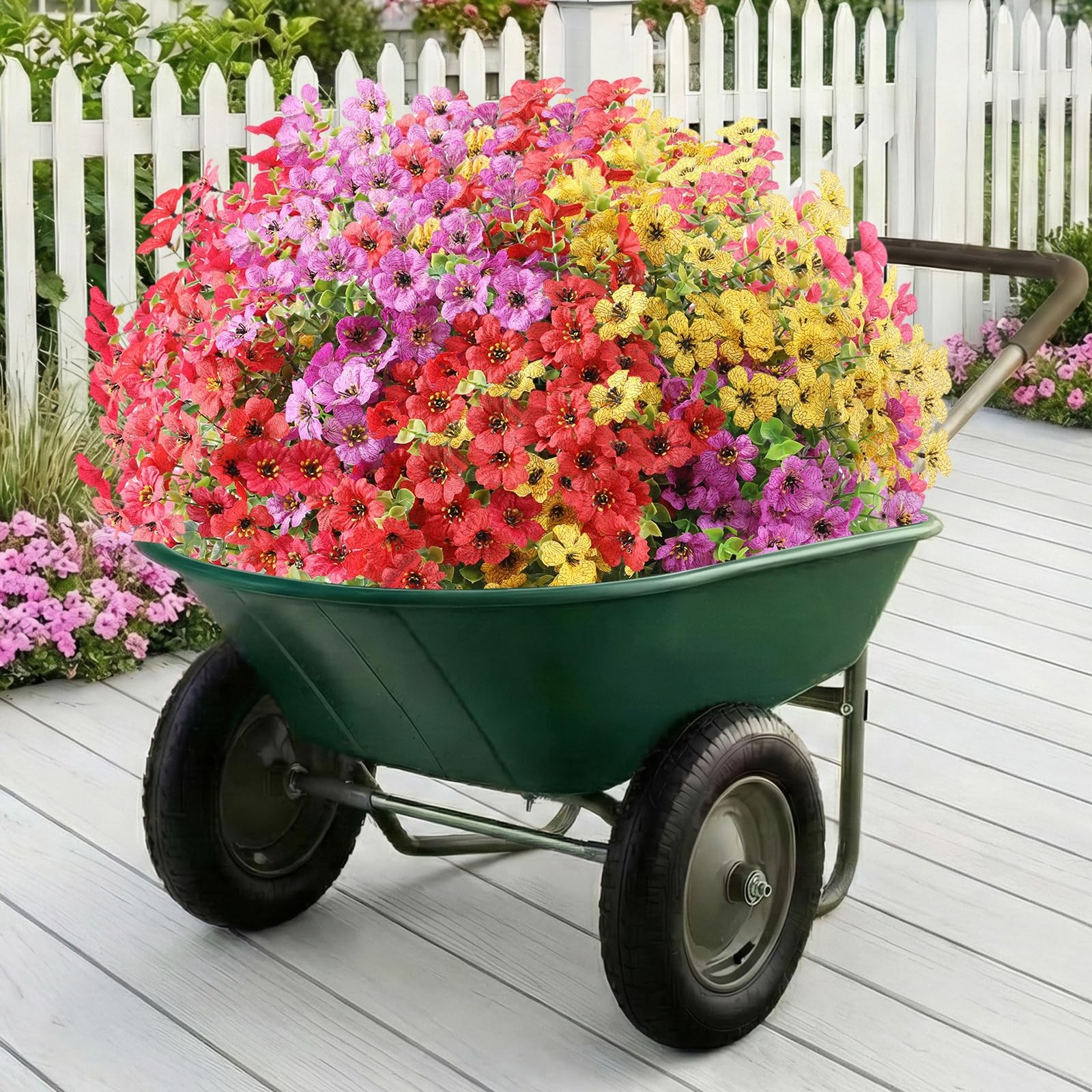 Artificial Flowers Fake Plants for Outdoors Spring Decoration, 13Bundles Silk…