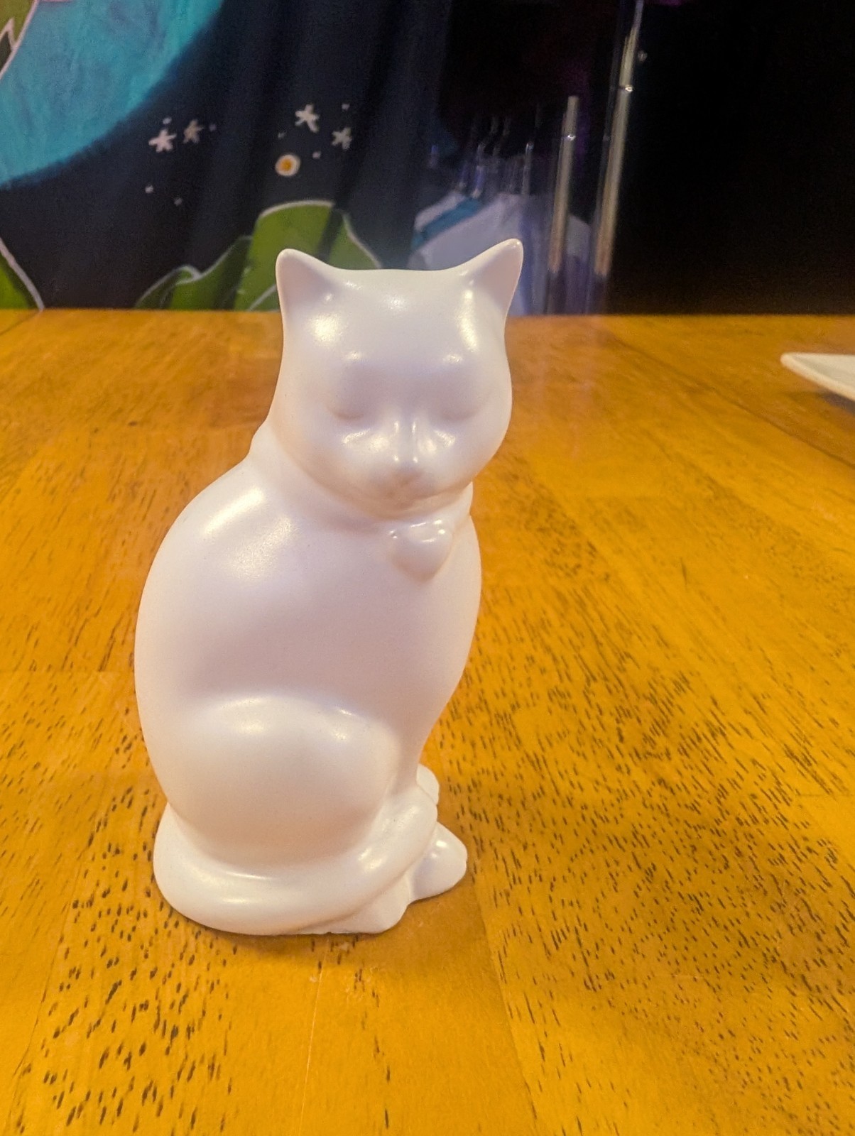 Partylite White Cat Vase small kitten figurine planter 4 inch Kitty Kitsch Cute