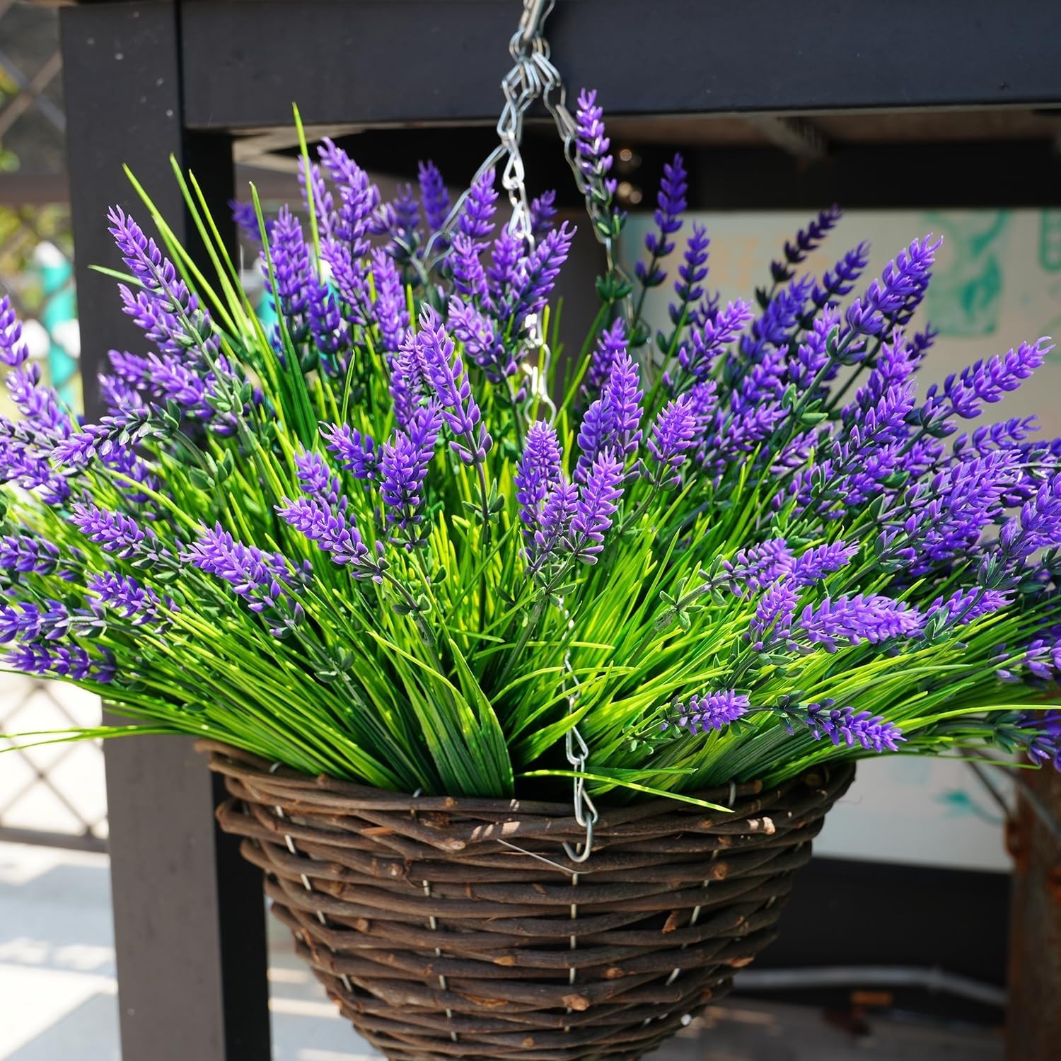 20 Artificial Plants Outdoor, UV Resistant Fake Flowers, Home Decoration Purple