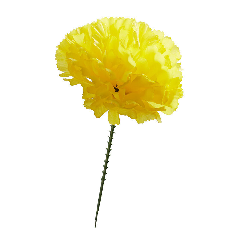Bulk Pack of 100 Large Yellow Artificial Carnation 7-1/2″ Picks