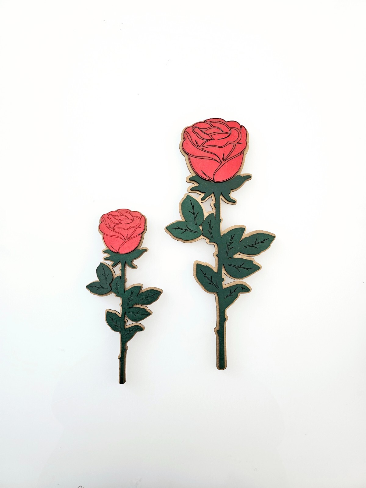 Oversized Wooden Rose – Personalized Large Decorative Red Rose with Gold Base