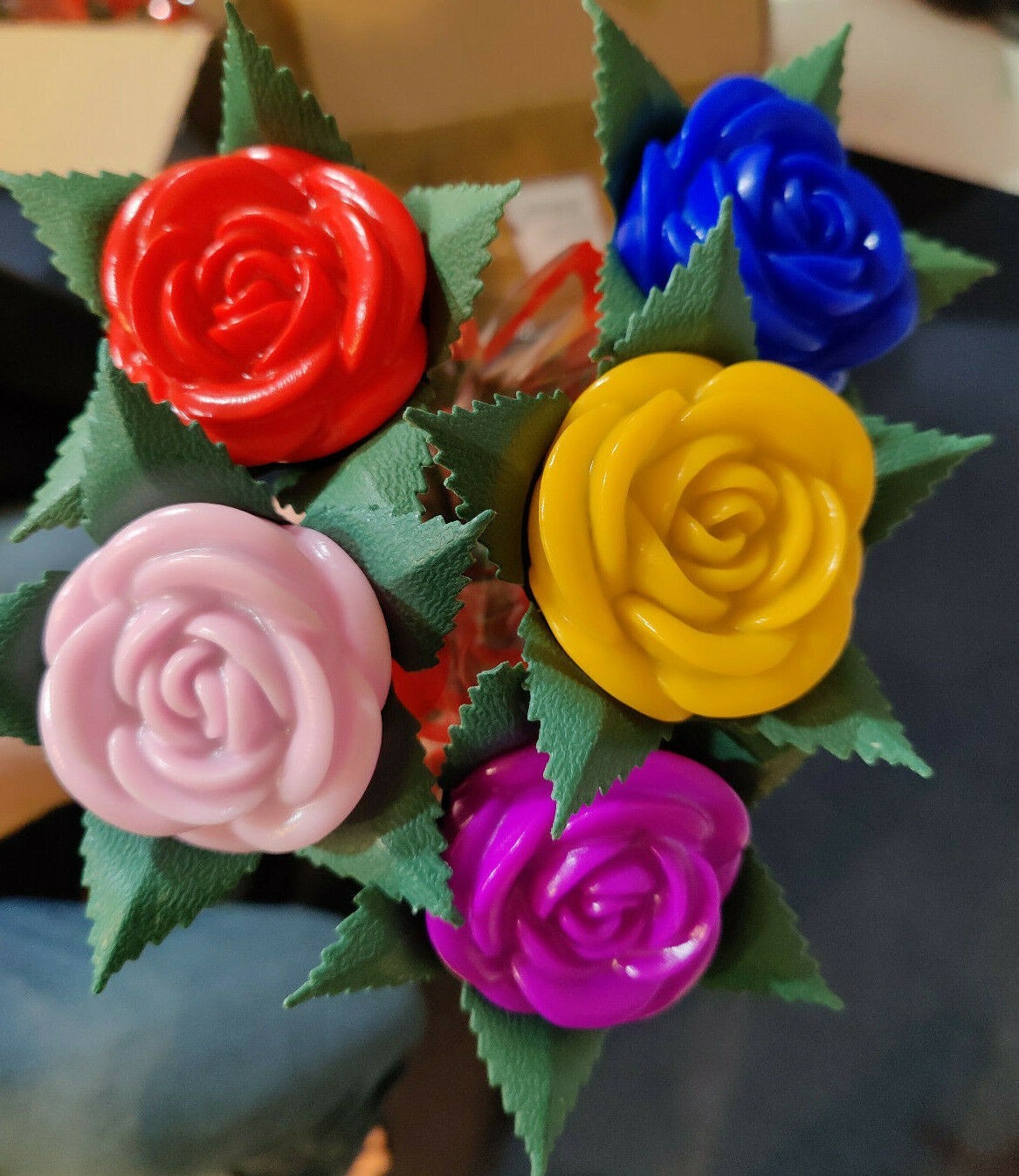 NEW Led Light Up Plastic Garden Roses Red, Pink, Purple, Yellow, or Blue