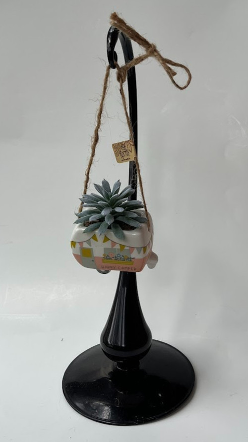 NIB ~ KARMA ~ CERAMIC “CAMPER” SHAPED HANGING SUCCULENT POT ~ 1 or ALL ~ 1+ SHIP