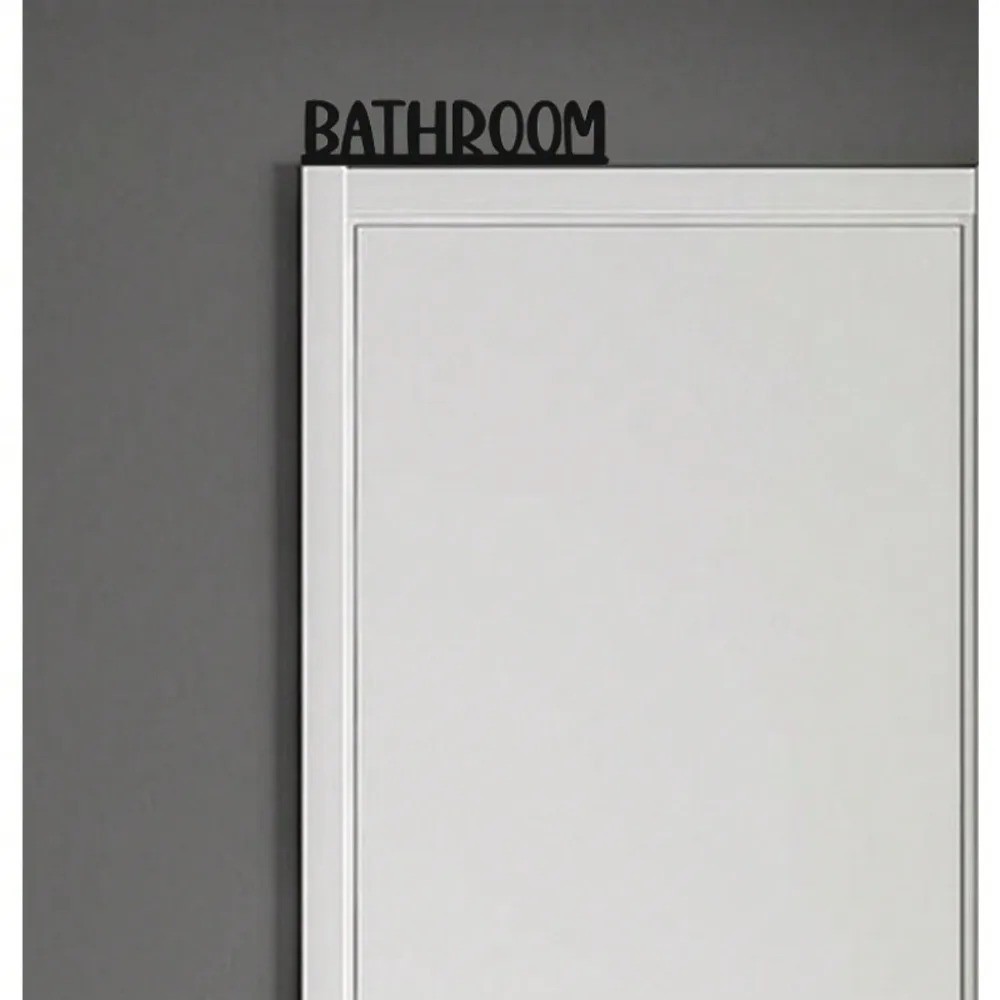 Modern Farmhouse Bathroom Wall Metal Sign – Over-The-Door Topper Décor