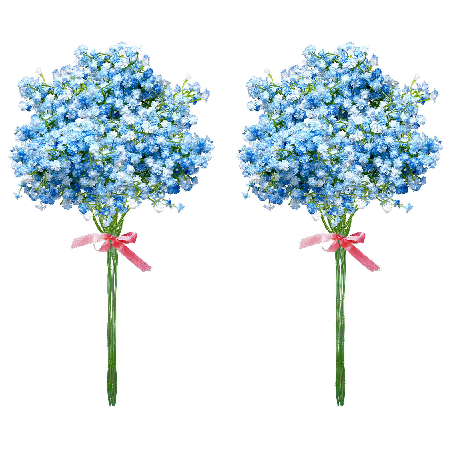 18Pcs Babys Breath Artificial Flowers Blue Gypsophila Bouquets Real Touch Flower