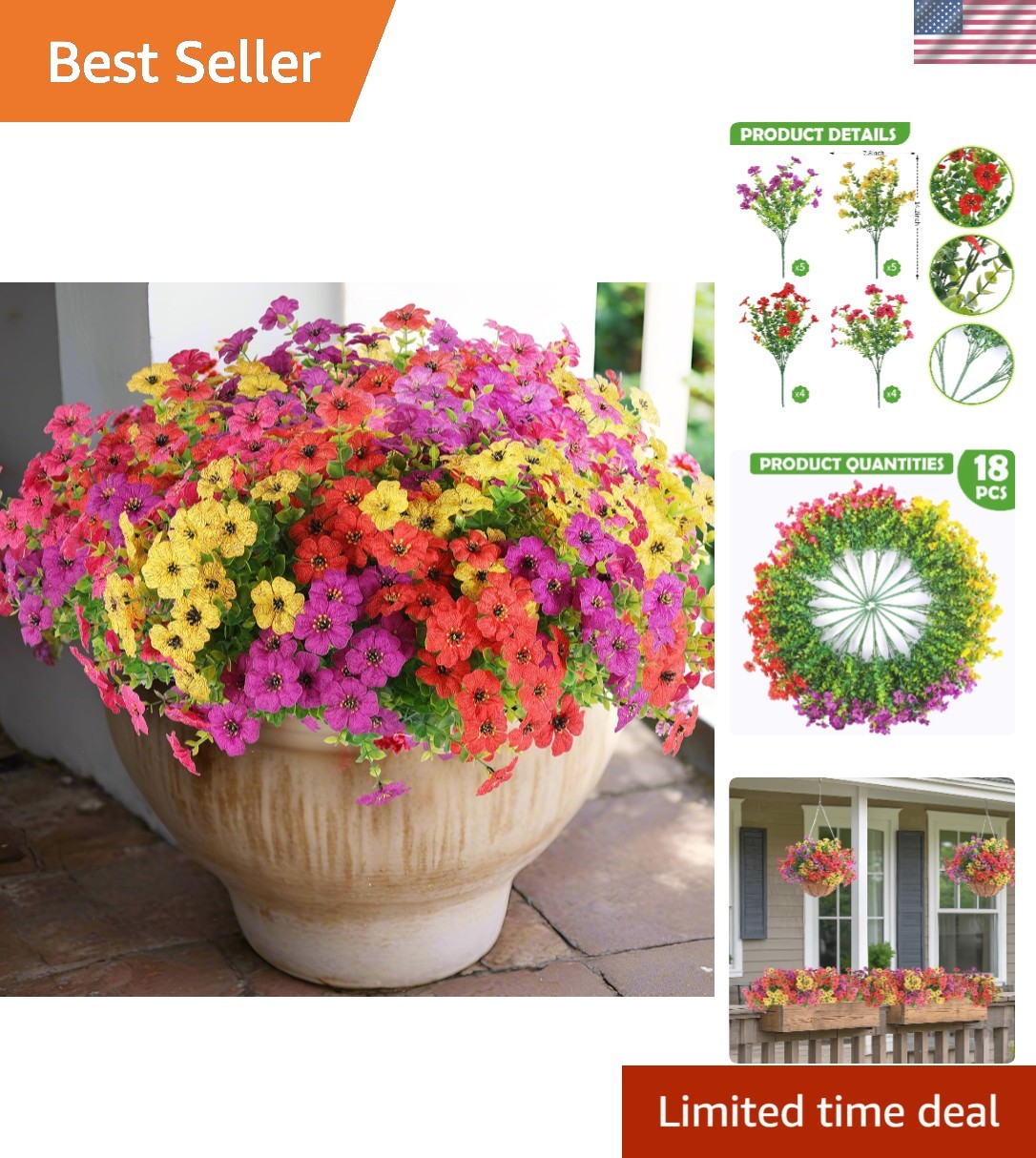 Realistic 18 Pcs Artificial Daisy Flowers – Perfect for -Round Celebrations
