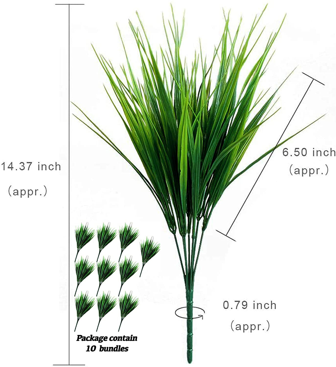 Artificial Wheat Fake Tall Grass 10 Bundles Outdoor Plants Greenery Flowers UV
