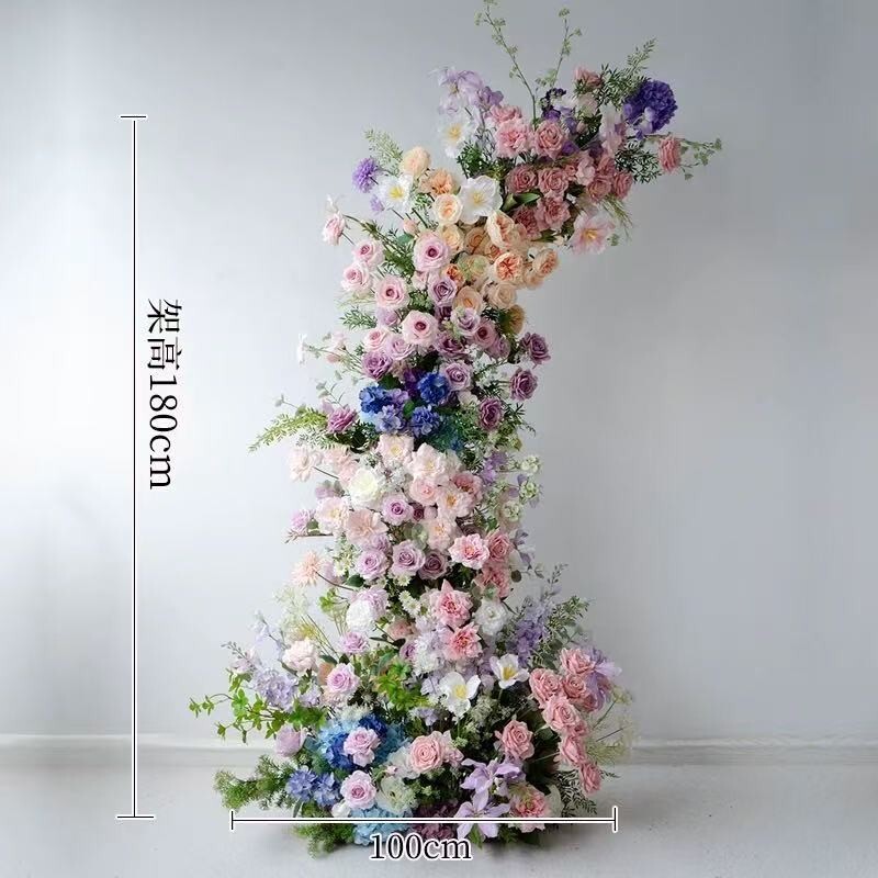 Asymmetrical Silk Flower Arch 2-Piece Set 180/210cm Decor