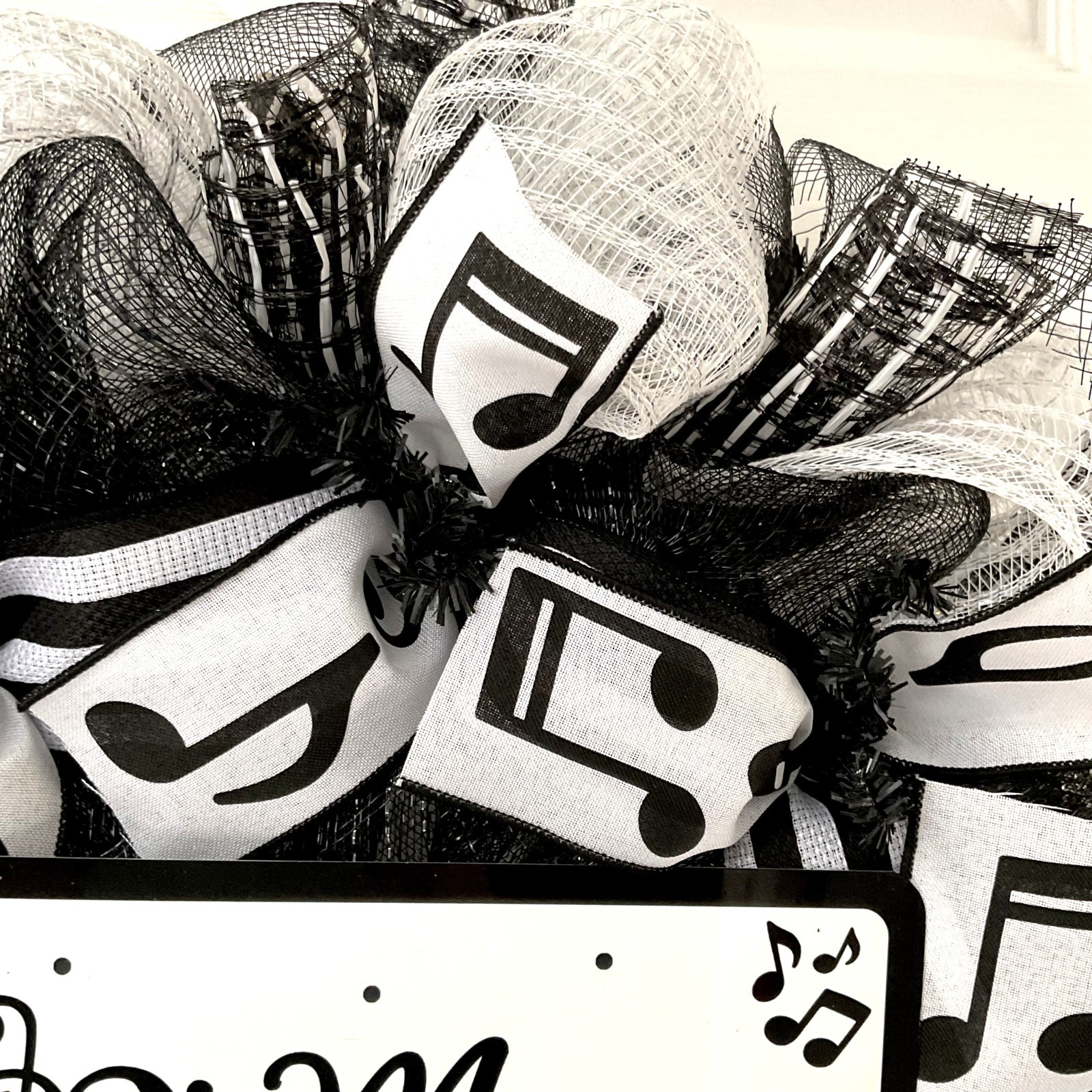 I Love Music Handmade Deco Mesh Wreath
