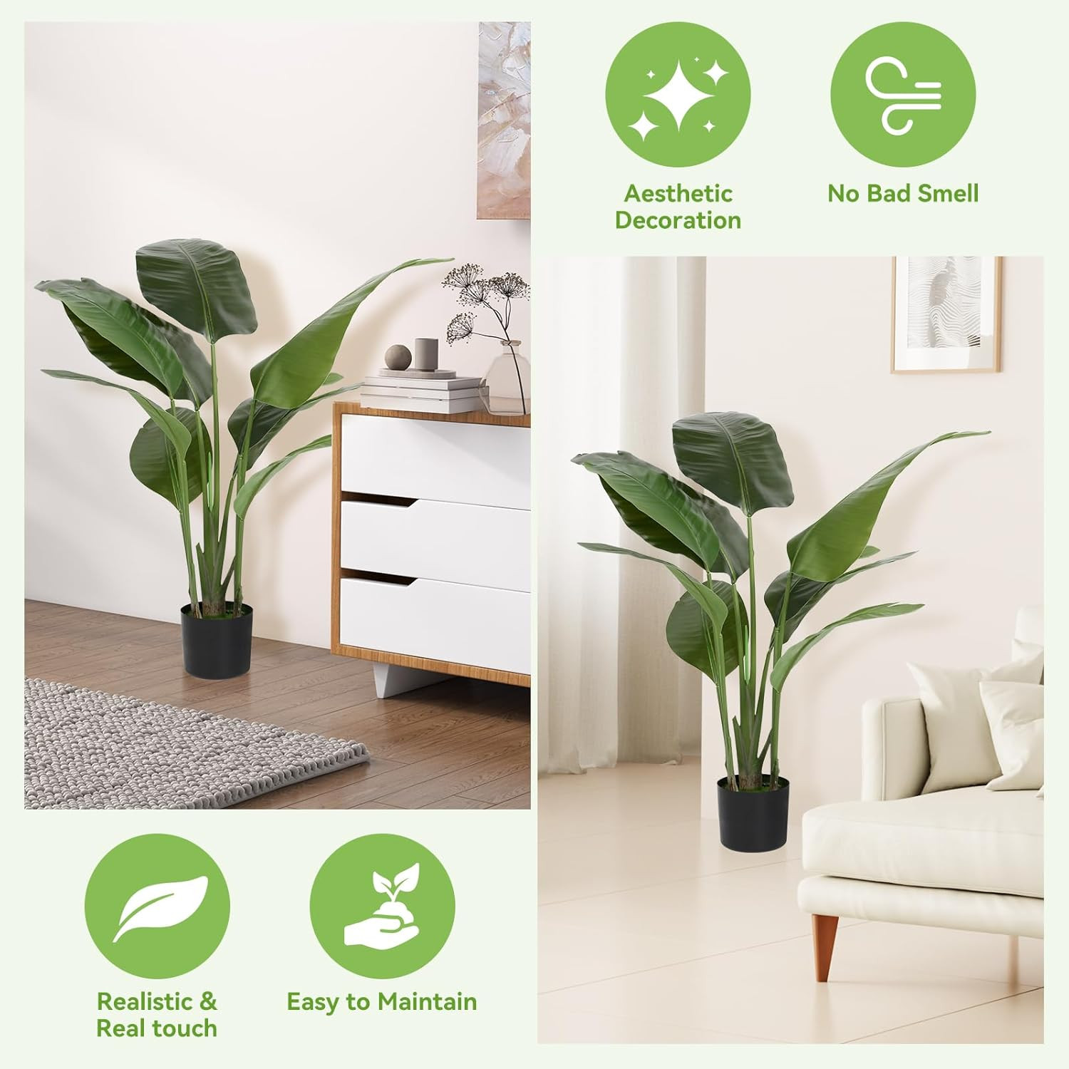 Lifelike Artificial Bird of Paradise Plant – 120cm Tropical Faux Tree