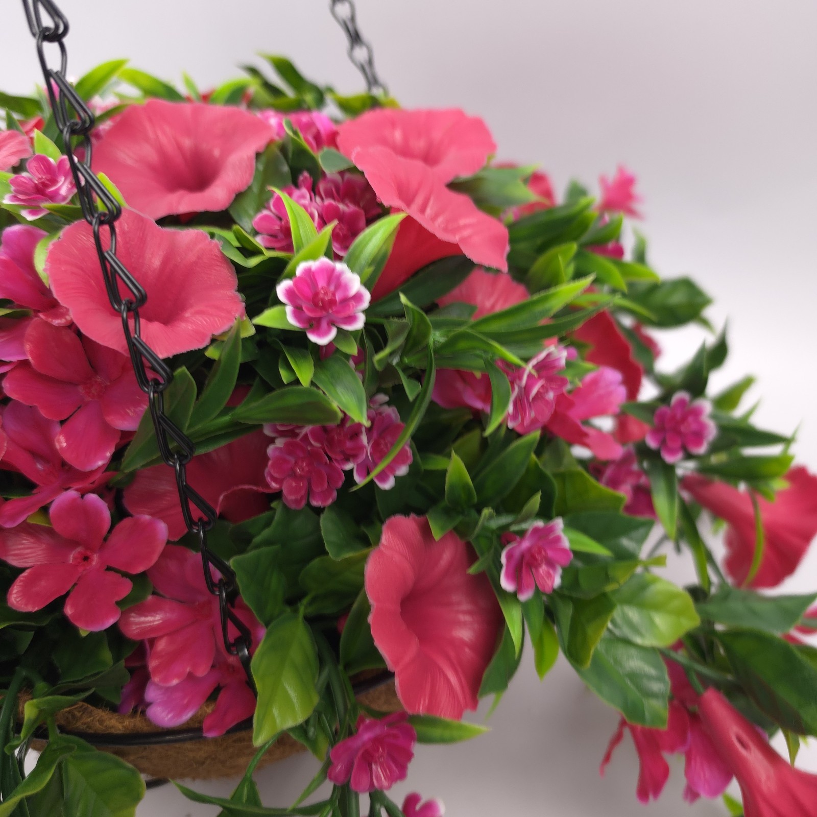 Wicker Park 18″ Cascading Pink Petunia and Wildflower Hanging Basket