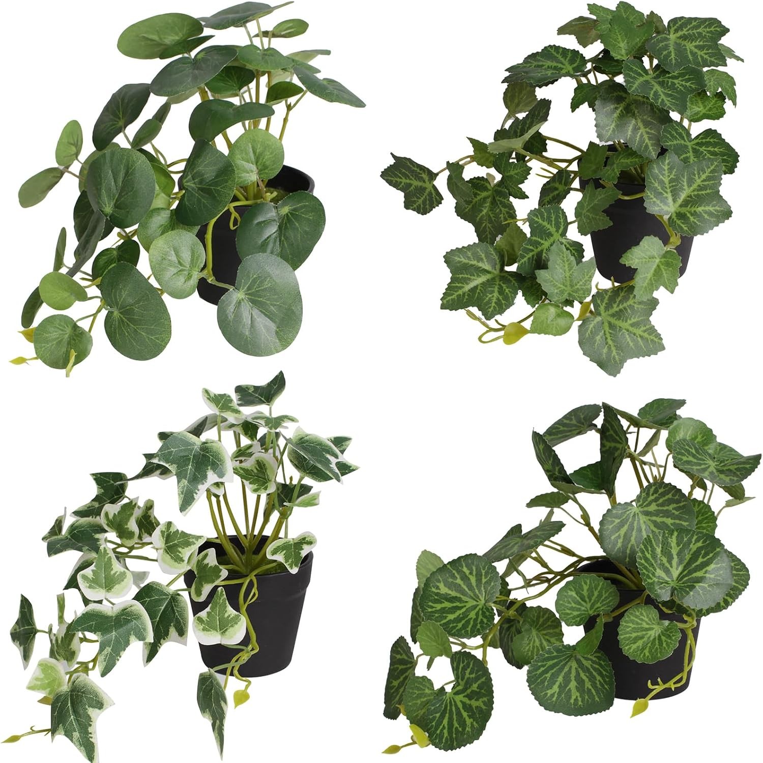 6 Pcs Small Faux Potted Plants, Artificial Greenery Desk Shelf Indoor Decor