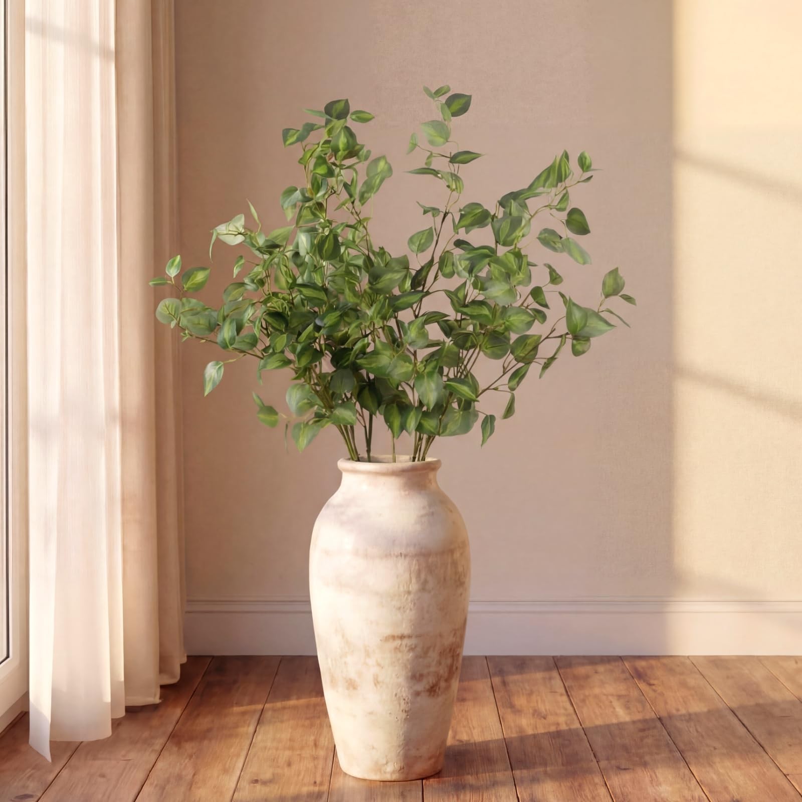 6 Pcs 31.5 Inch Artificial Eucalyptus Greenery Stems Faux Leaves Branches Fak…