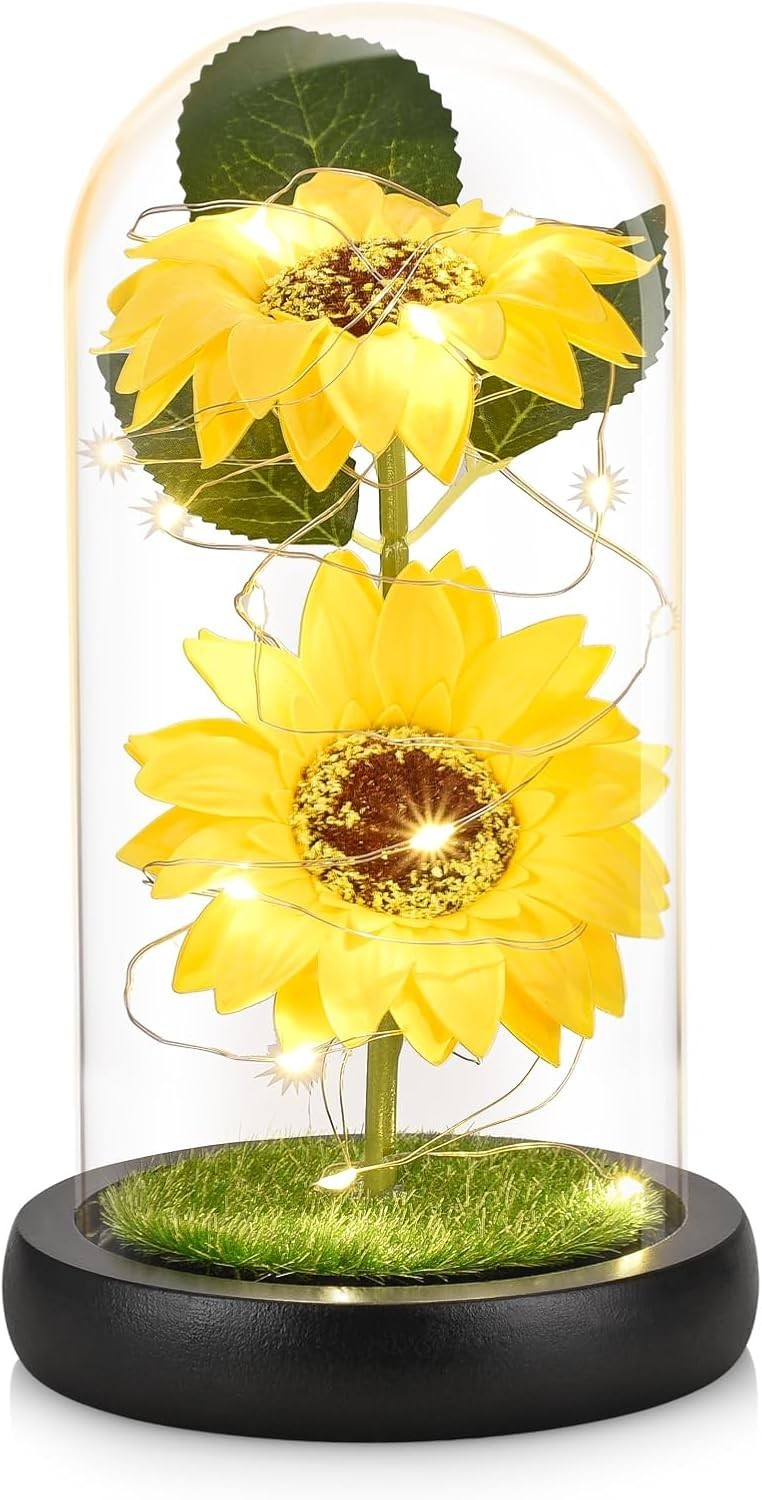Regalos de Girasol Para Mujer Lampara Girasol Led Encantada Girasol Artificial