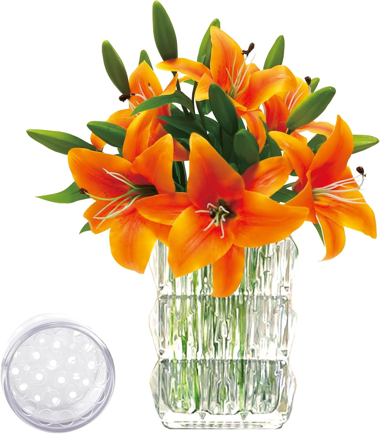 6Pcs Lilies Artificial Flowers Orange Lilies Real Touch Tiger Lily Fake Lillies