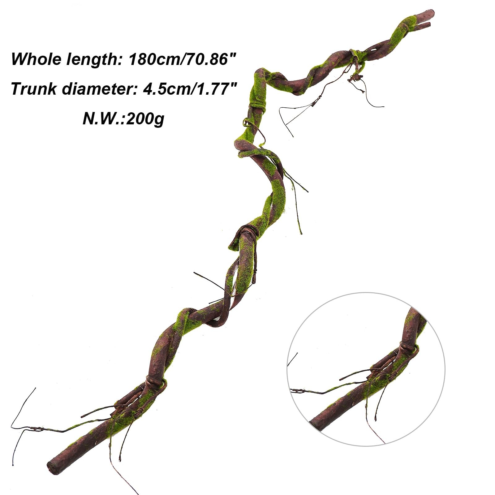 70.86″ Medium EVA Foam Soft Artificial Tree Branches Thick Trunk Twig Fake Vi…