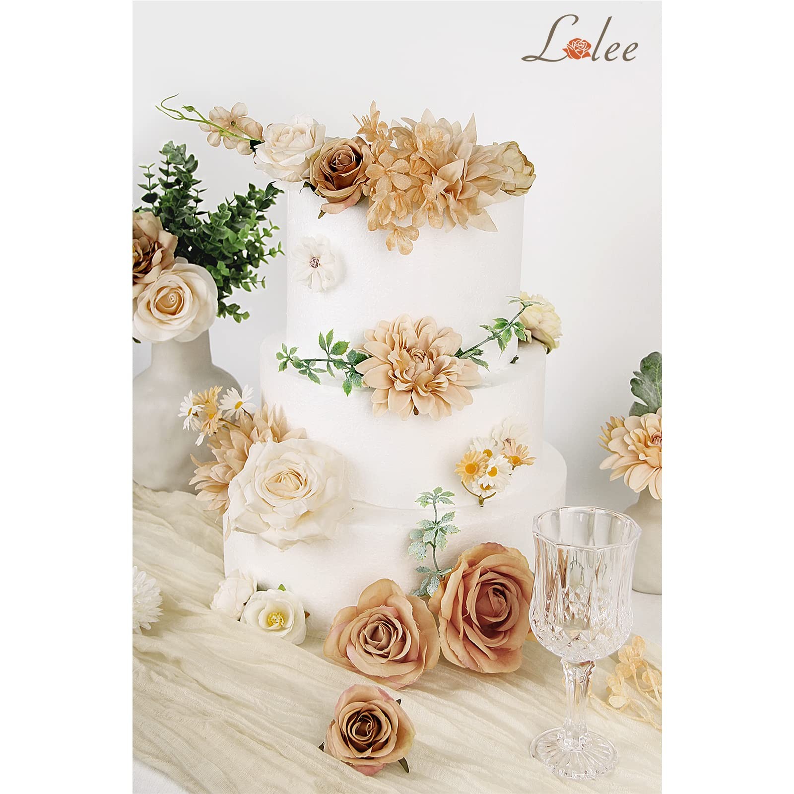 Artificial Flowers Rose Silk Flower Combo Nude Color Foam Roses Bulk Decor Se…
