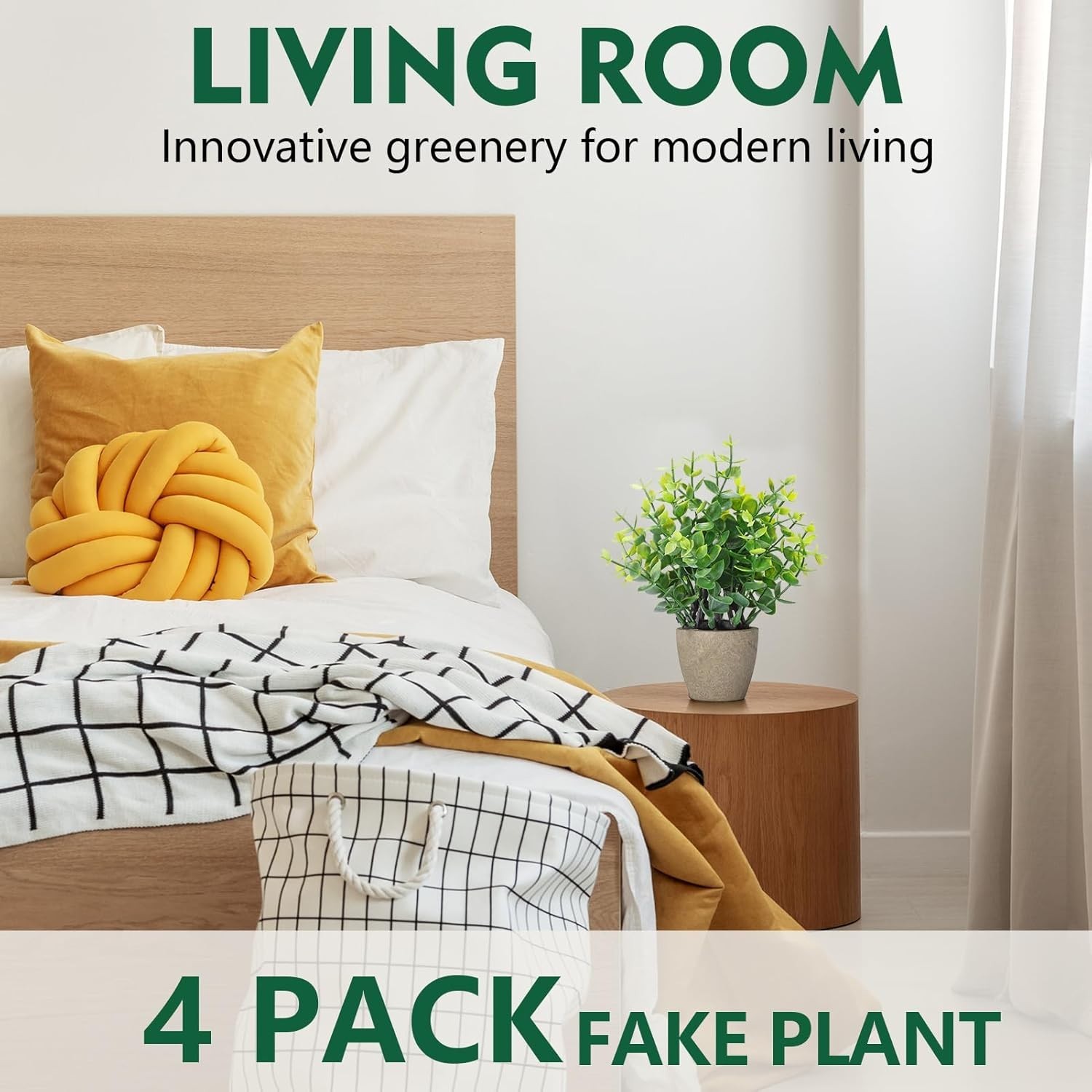 Chic 2 Pack of Mini Artificial Greenery Potted Eucalyptus for Office and Home