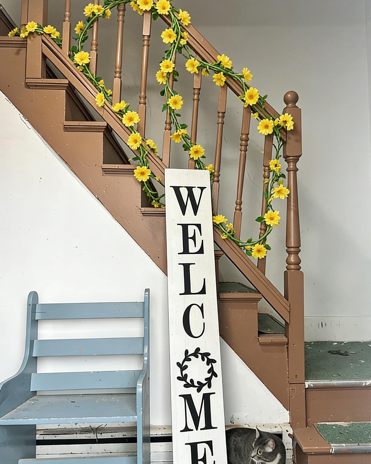 6.5Ft Spring Flower Garland Artificial Wildflower Vines for Bedroom, Cute Yel…
