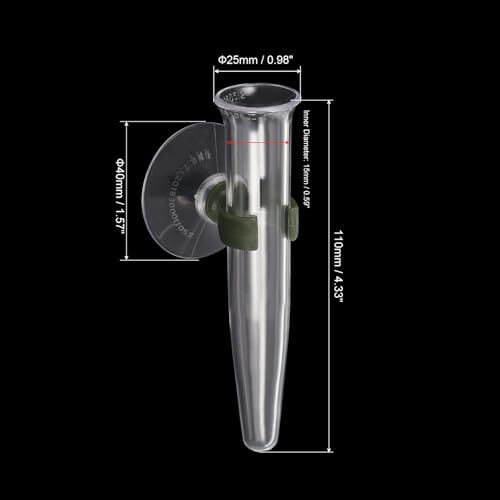 Floral Water Tubes with Suction Cup 3 Pcs 0.6″ ID 4″ Plastic Wall Hanging
