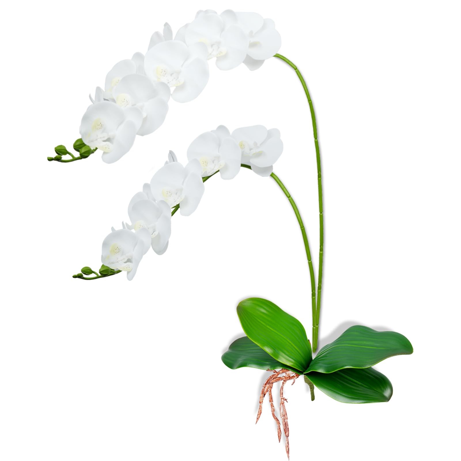 Orchid Stems with Leaves, 2 Pack Faux Phalaenopsis Branches,Total 18 Blooms R…