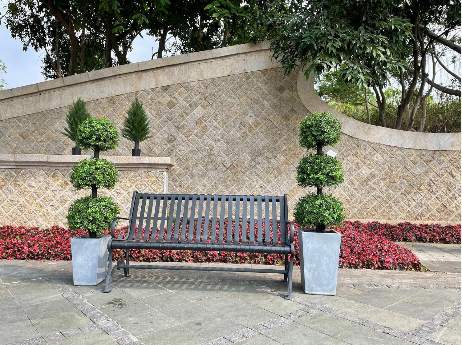 4Ft UV Resistant Boxwood Topiary Trees – 2 Pack Outdoor Decor
