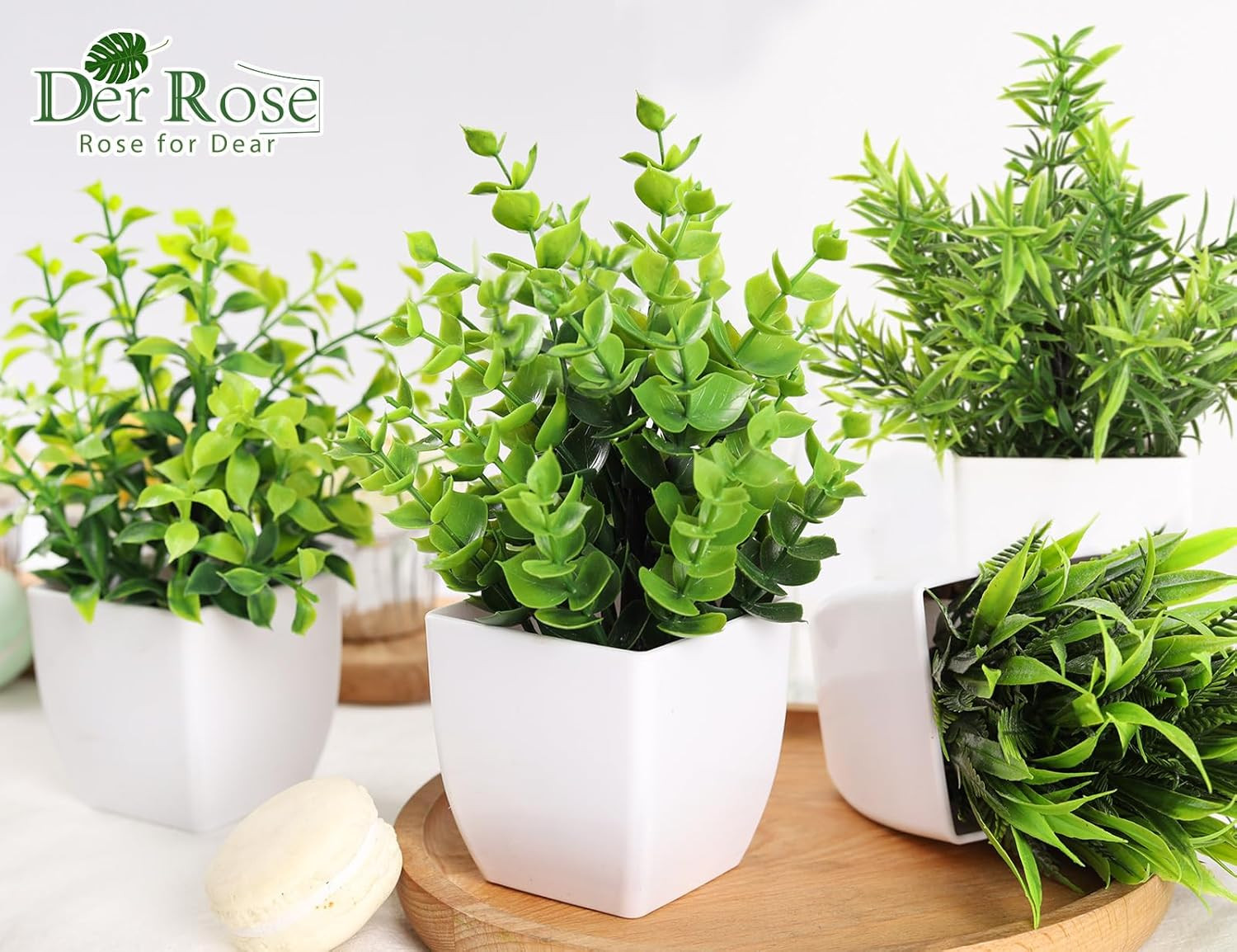 6 Pack Small Fake Plants Artificial Plants in Pots for Home Bthroom Bedroom Livi
