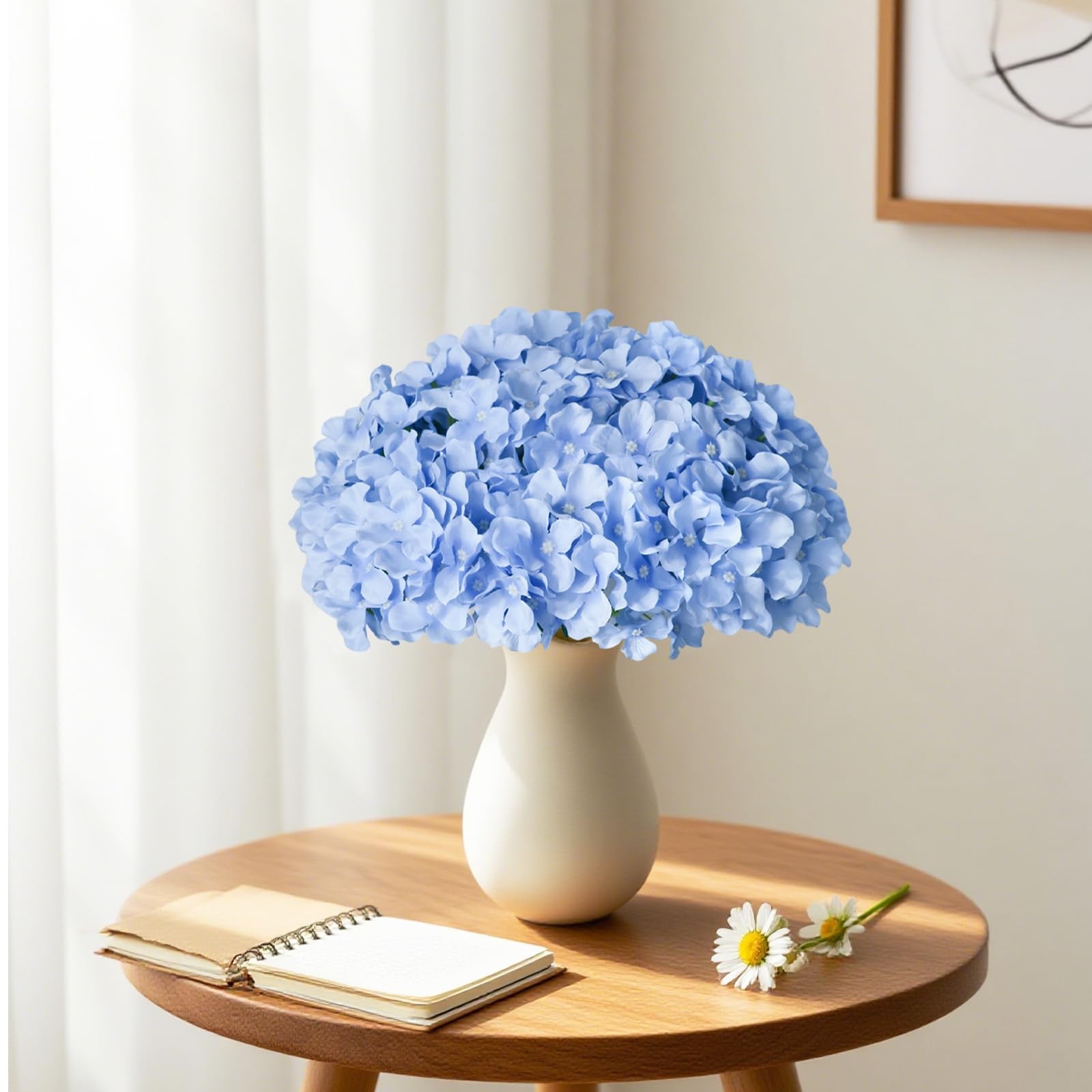 30 Pcs Blue Hydrangea Artificial Flowers Bulk, Faux Hydrangea Flowers Heads, …