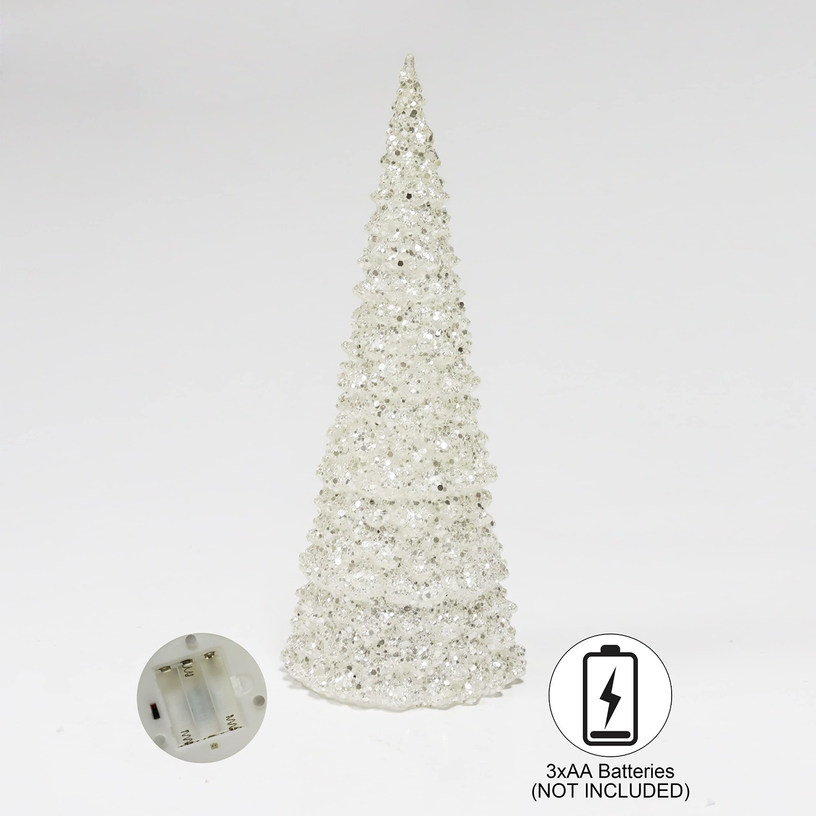 Color Changing LED Acrylic Tree Light-Up Tabletop Decor, Battery Operated 12.5”H