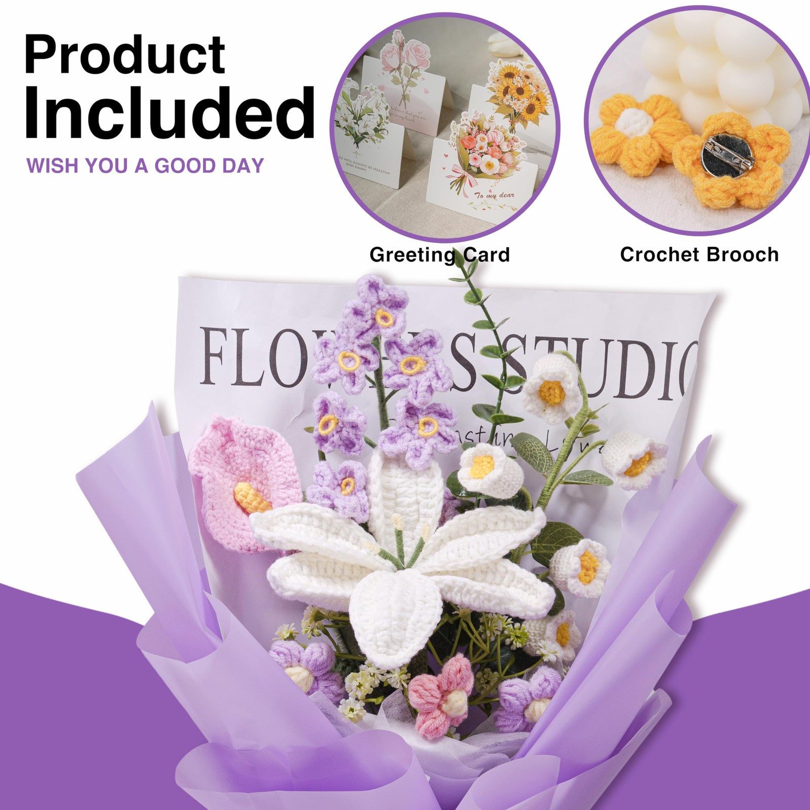Crochet Flowers with Crochet Lily,Calla Lily and Lily of the Valley,forgot me…