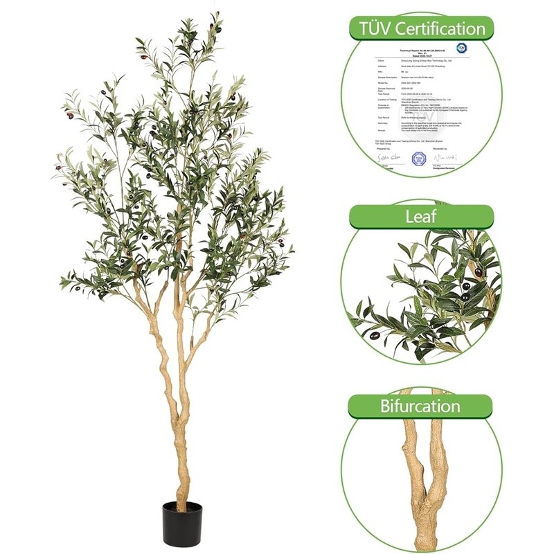 7ft Artificial Olive Tree Indoor Plant Realistic Zero Maintenance Home Decor New