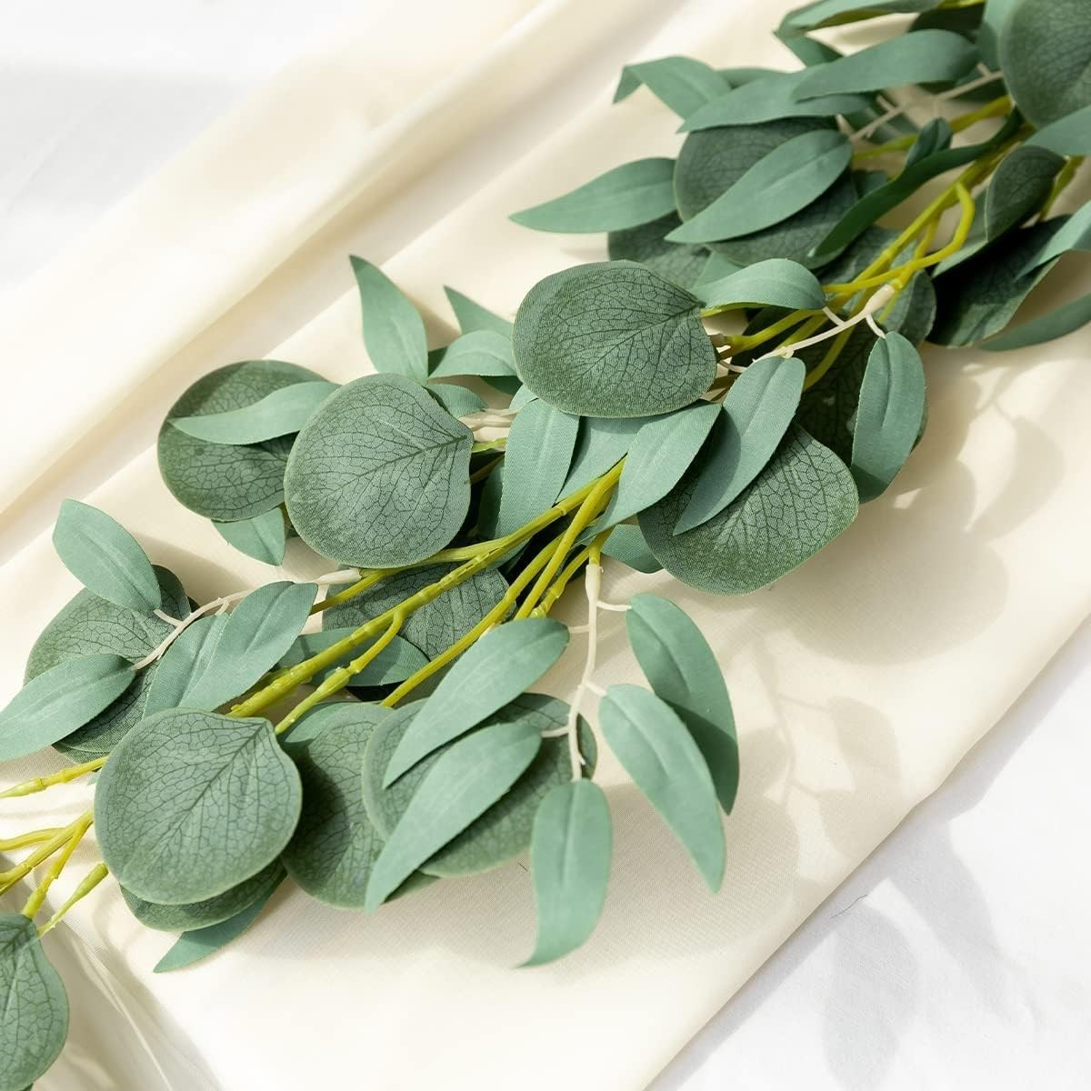 5 Pack 6.56FT Green Eucalyptus Garland Decoration Table W/ Willow Leaves