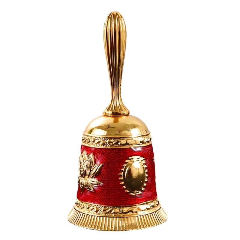 Flower Pattern Metal Hand Bell Handbell for Teaching, Props, and Table Display