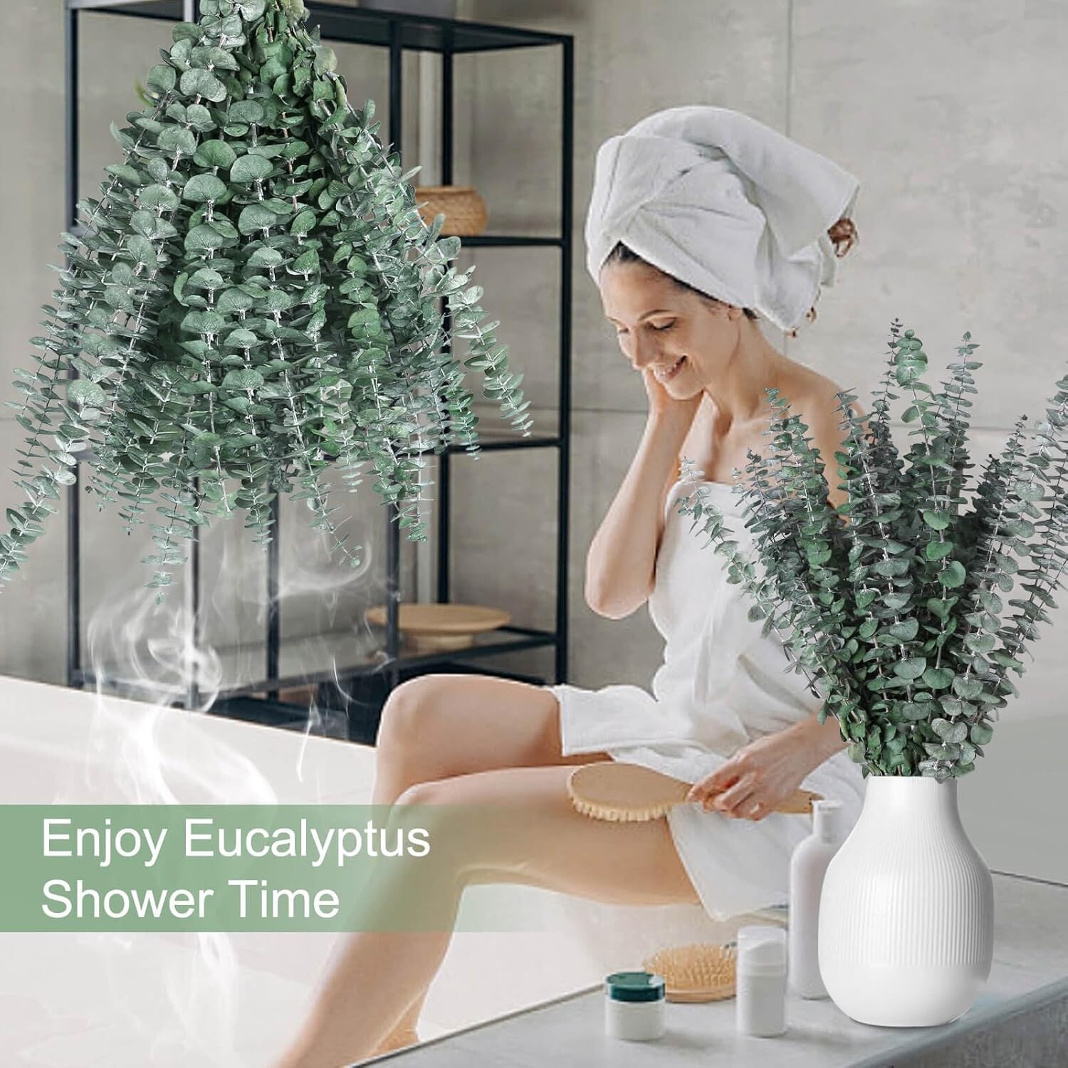 15 Pcs Natural Eucalyptus for Shower Bundle 100% Real Eucalyptus 17″ Dried Pr…