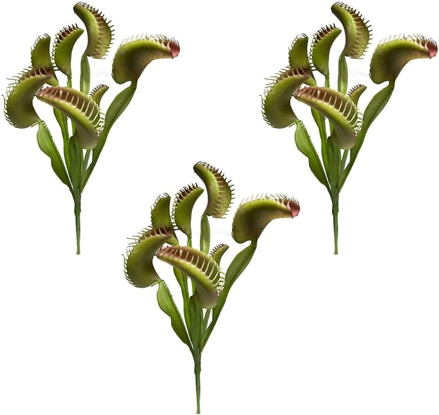 3Pcs Artificial Venus Flytrap Plants Lifelike Carnivorous Venus Flytrap Plants