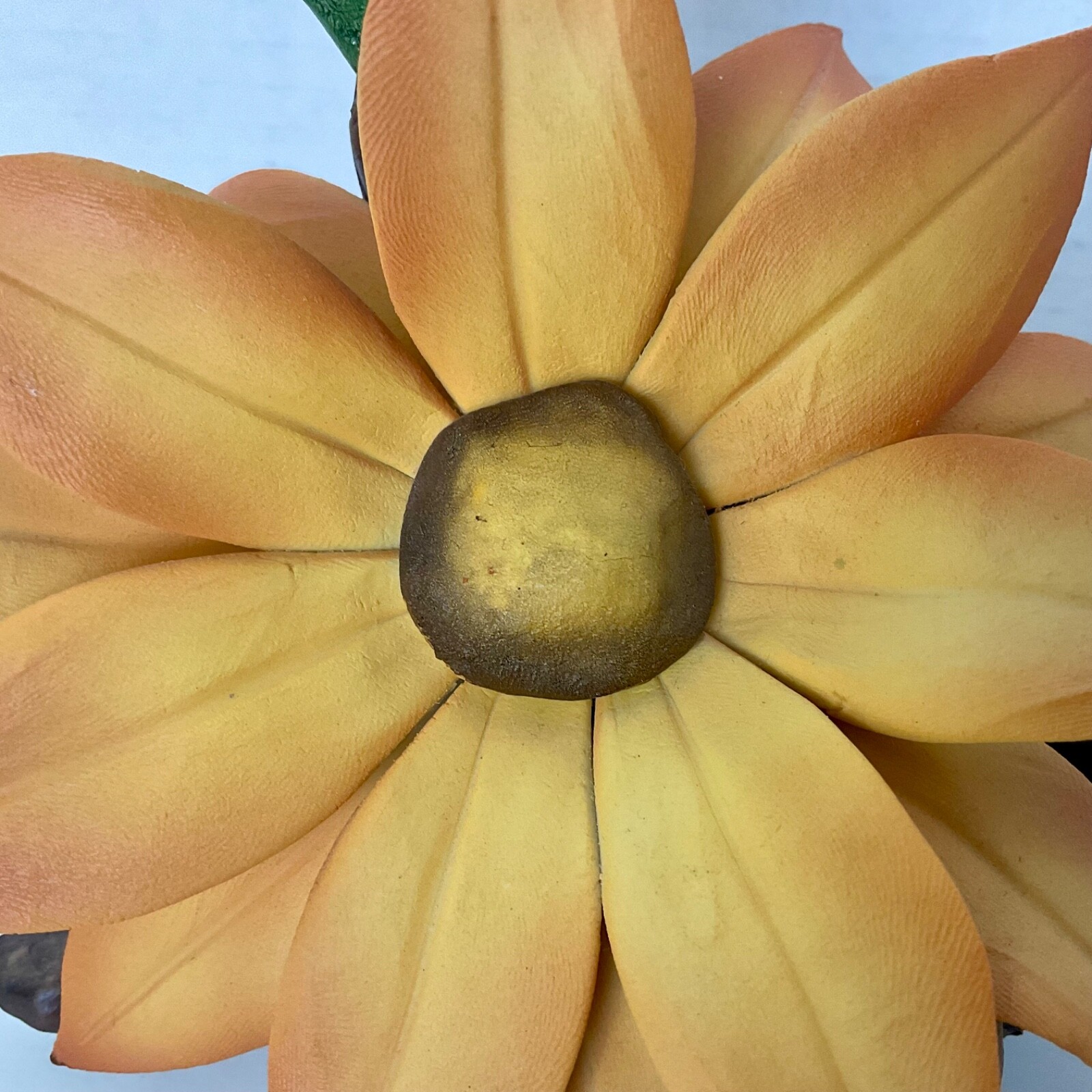Capodimonte Orange Black Eyed Susan Floral Sculpture Made In Italy 6 3/4” VTG