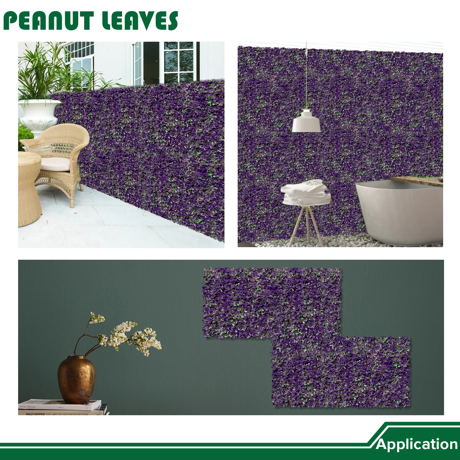 20″ Artificial Faux Purple Peanuts Outward Mats Wall Hedge Decor Panel DIY