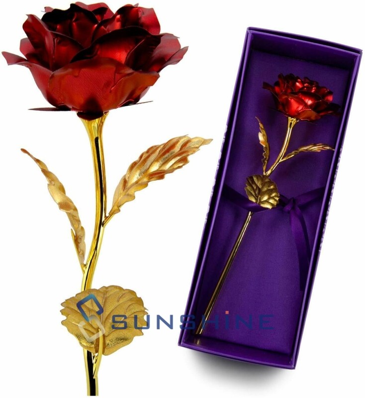 Romantic Eternal Rose Flower In Dome Glass LED Night Light Anniversaries Xmas
