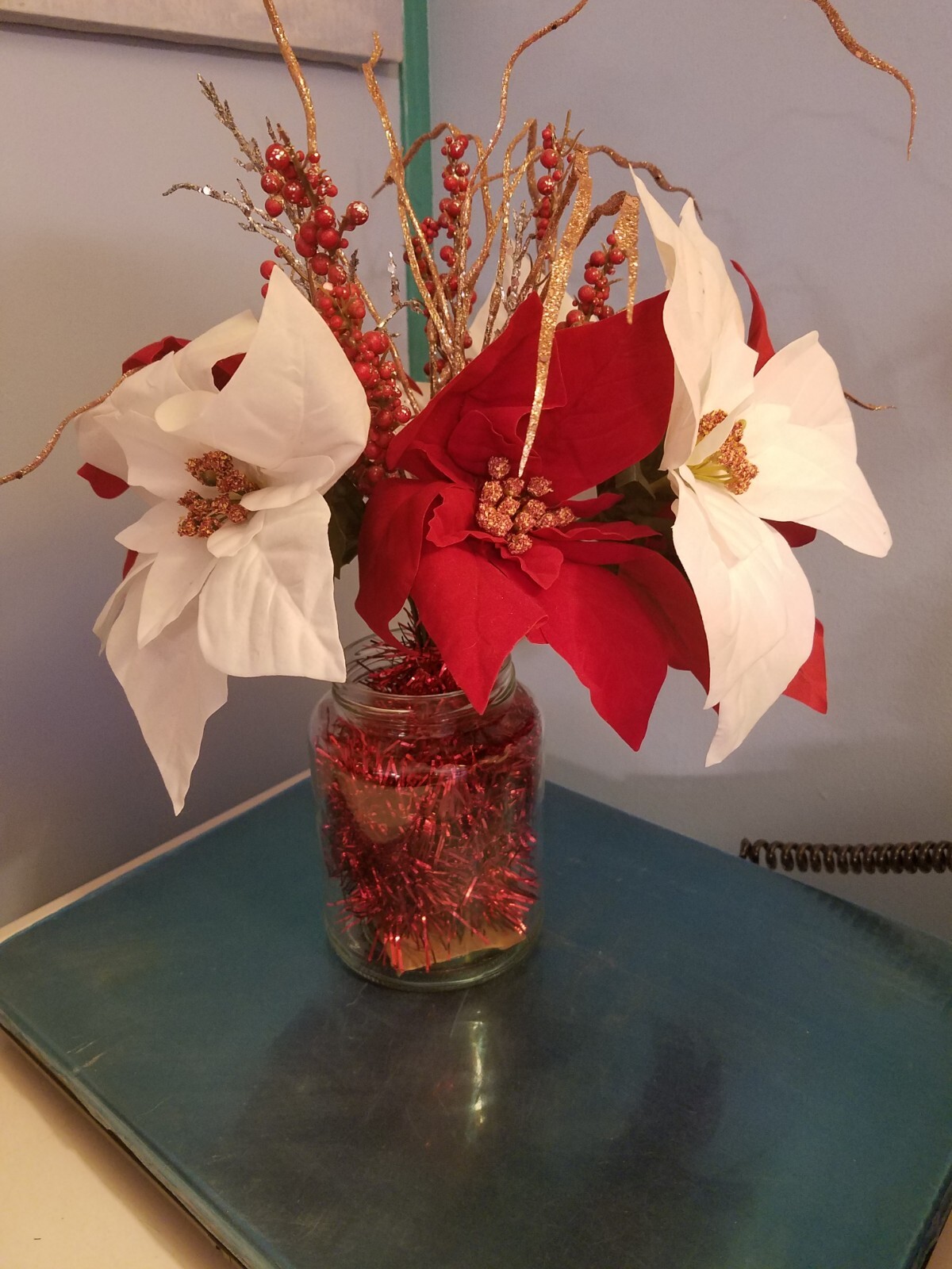 Handmade Table Decor I made this with a recycled glass jar and assorted…