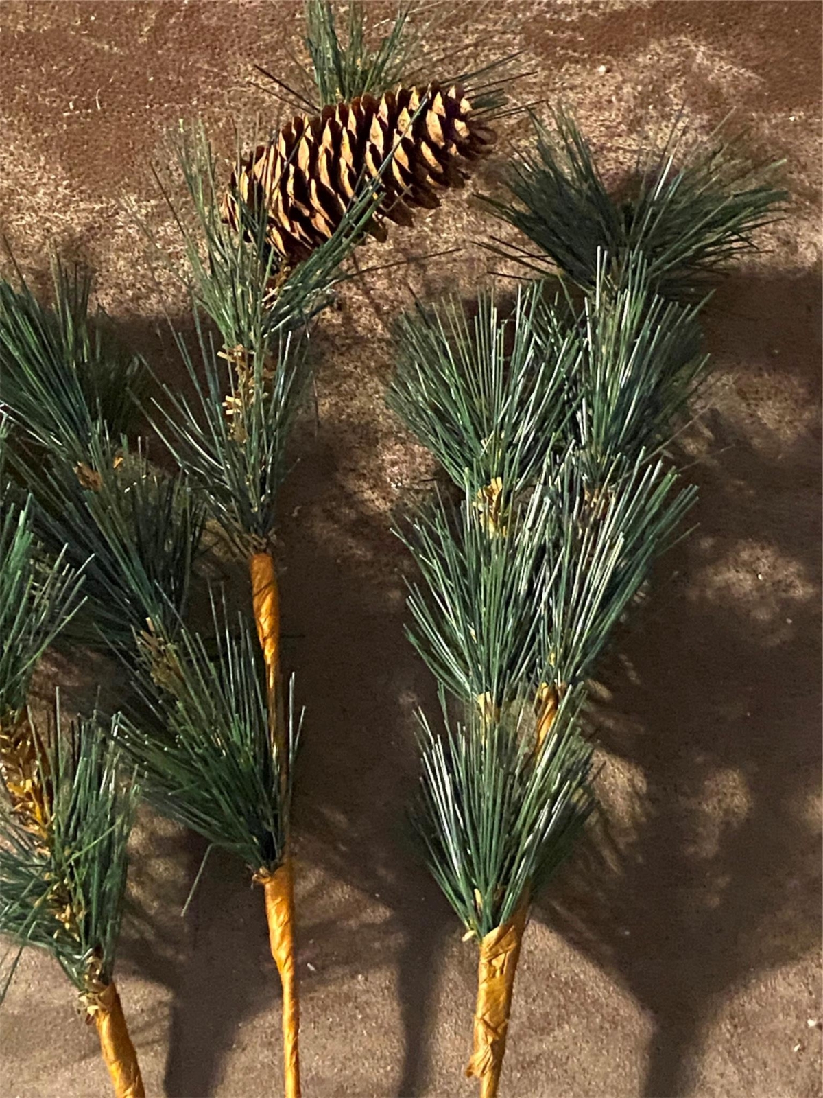 Lot of 3 Artificial Flowers Christmas Holiday Pine Pinecone Bloom Room Decor
