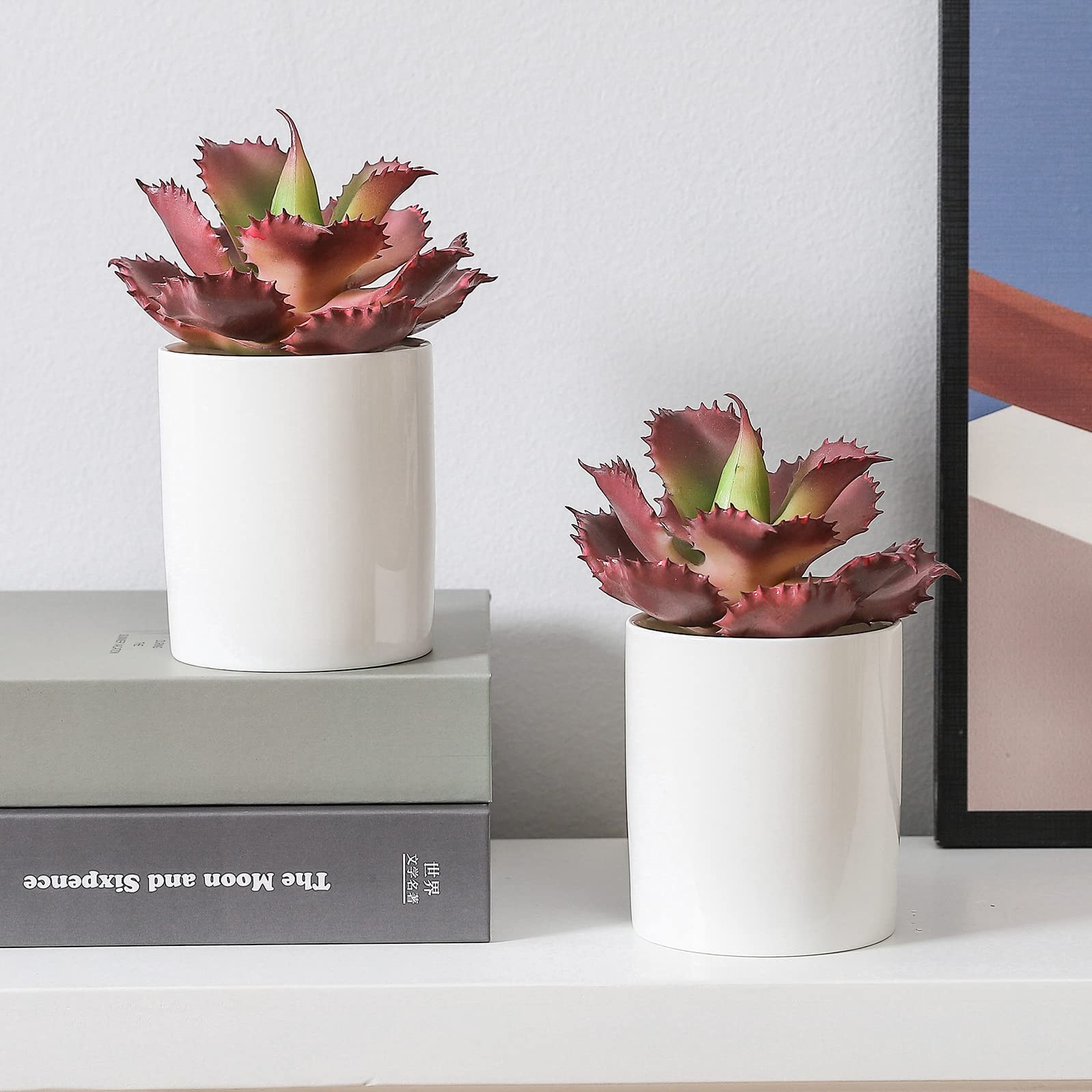 Artificial Succulent Plant 7.08 Inch Faux Succulents Agave potatorum Flower A…