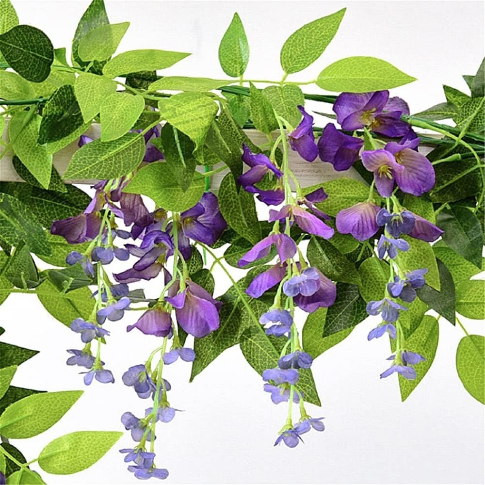 Realistic 33ft Wisteria Flower Garland – Perfect for Wedding Arches & Decor