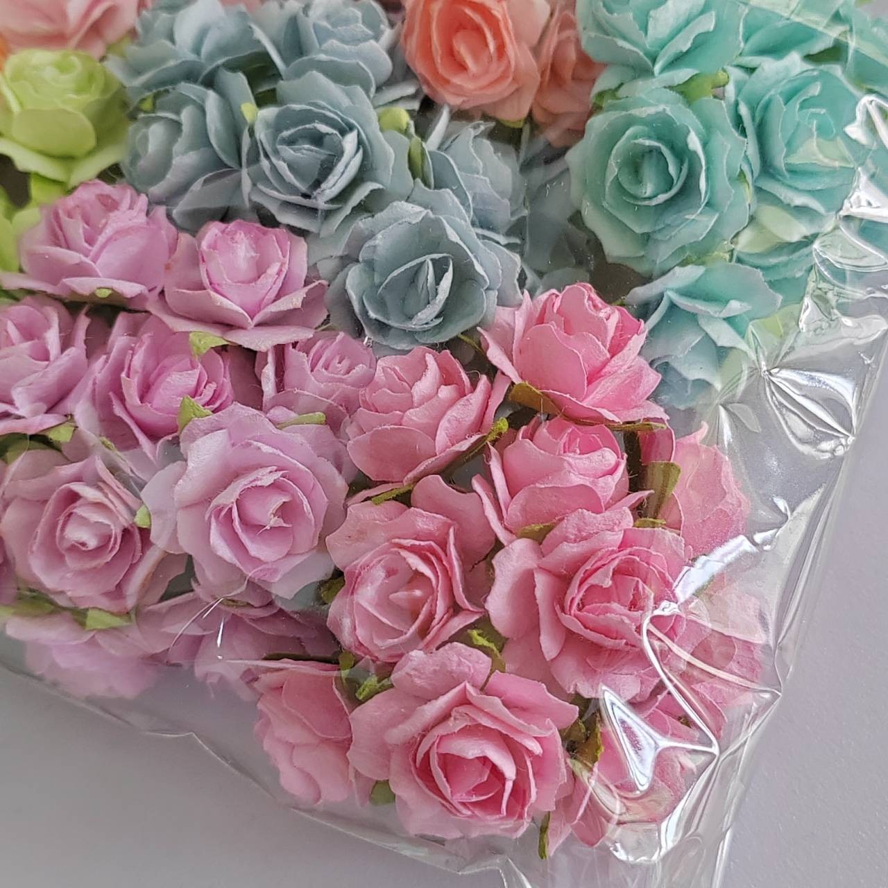 100 (10 color) Artificial Flowers Rose Flower Paper Flower size 23-25 mm