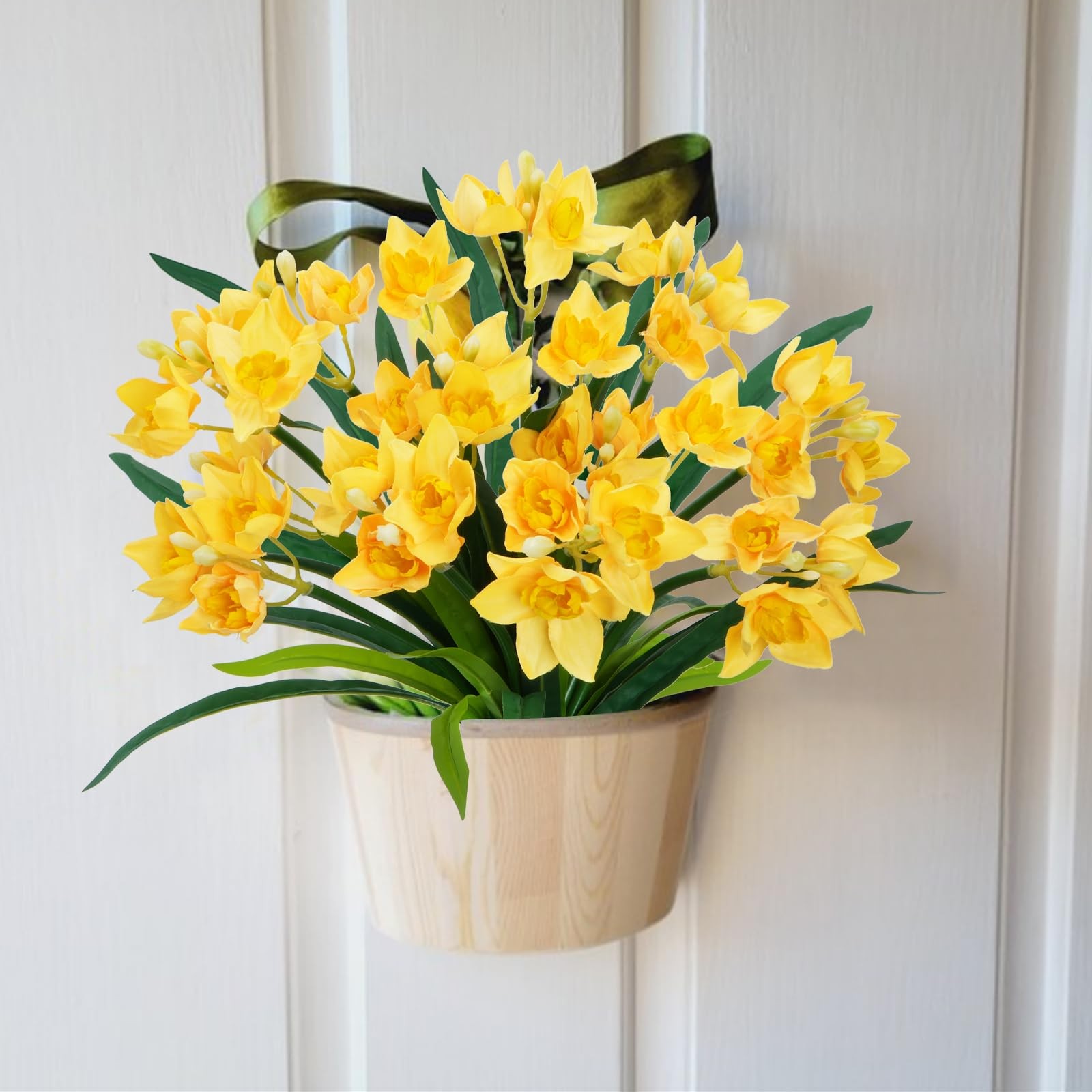 6PCS Artificial Spring Flowers Yellow Fake Daffodil Flowers Narcissus Flowers…