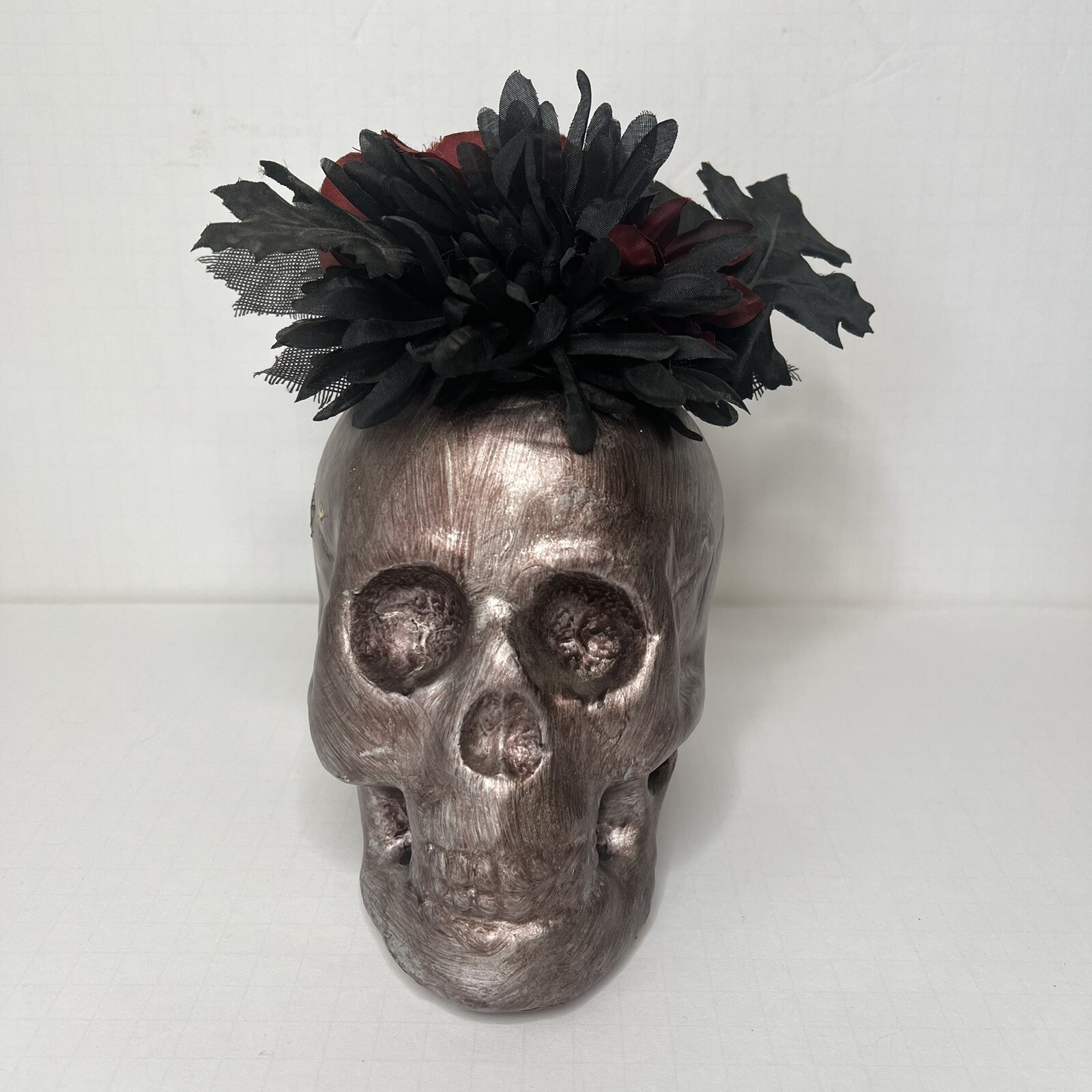 Skull Wicked Garden Halloween Decorations Goth Decor Party Flower Arrangement