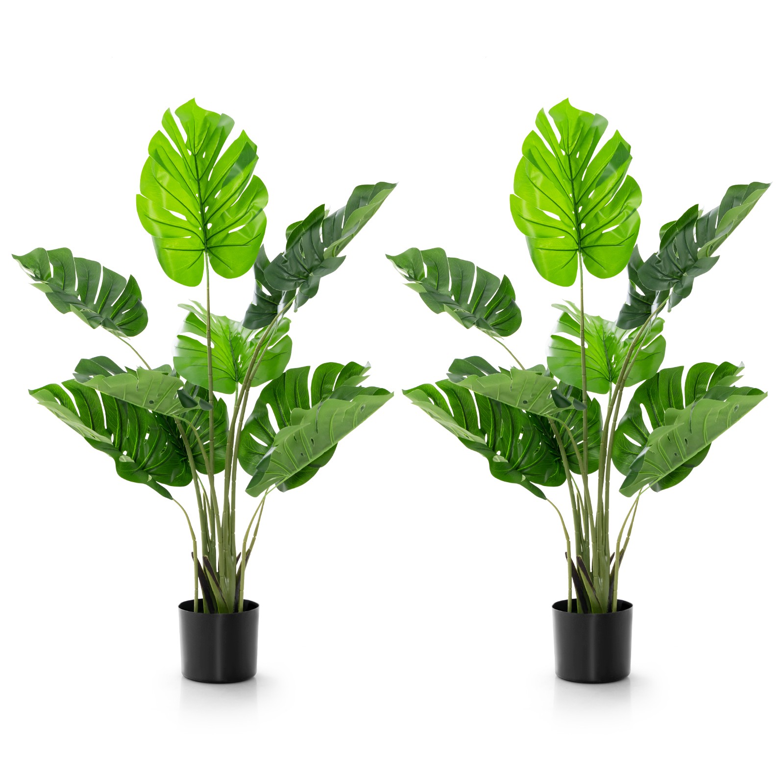 Costway 2 Pack Artificial Monstera Deliciosa Plant 4FT Fake Tree Indoor Outdoor