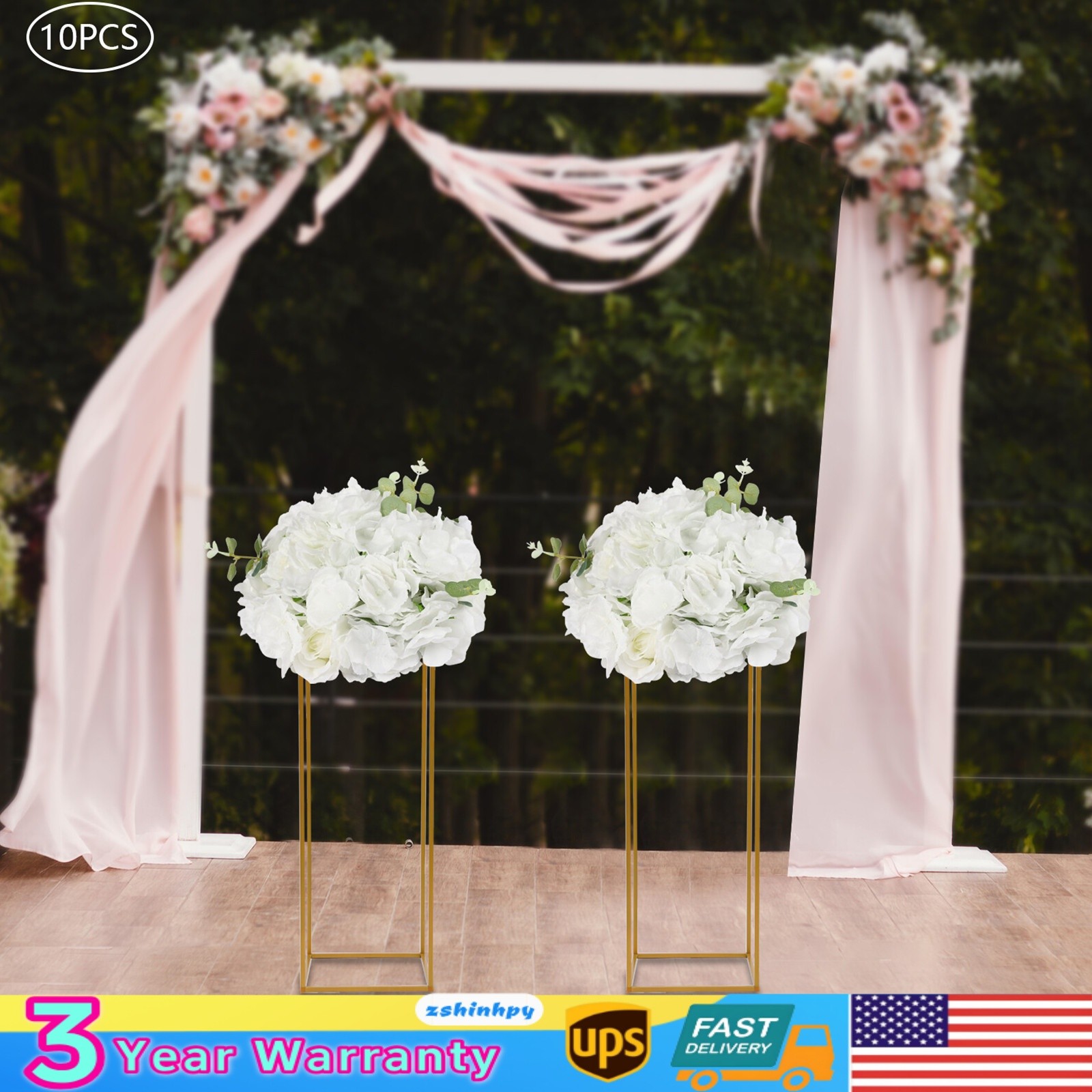 10-pack Artificial Flower Bouquets Wedding Flower Balls for Centerpieces Decor
