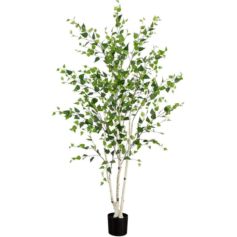 Artificial Birch Tree Home Décor 84in Flexible Branches Indoor Outdoor Accent US