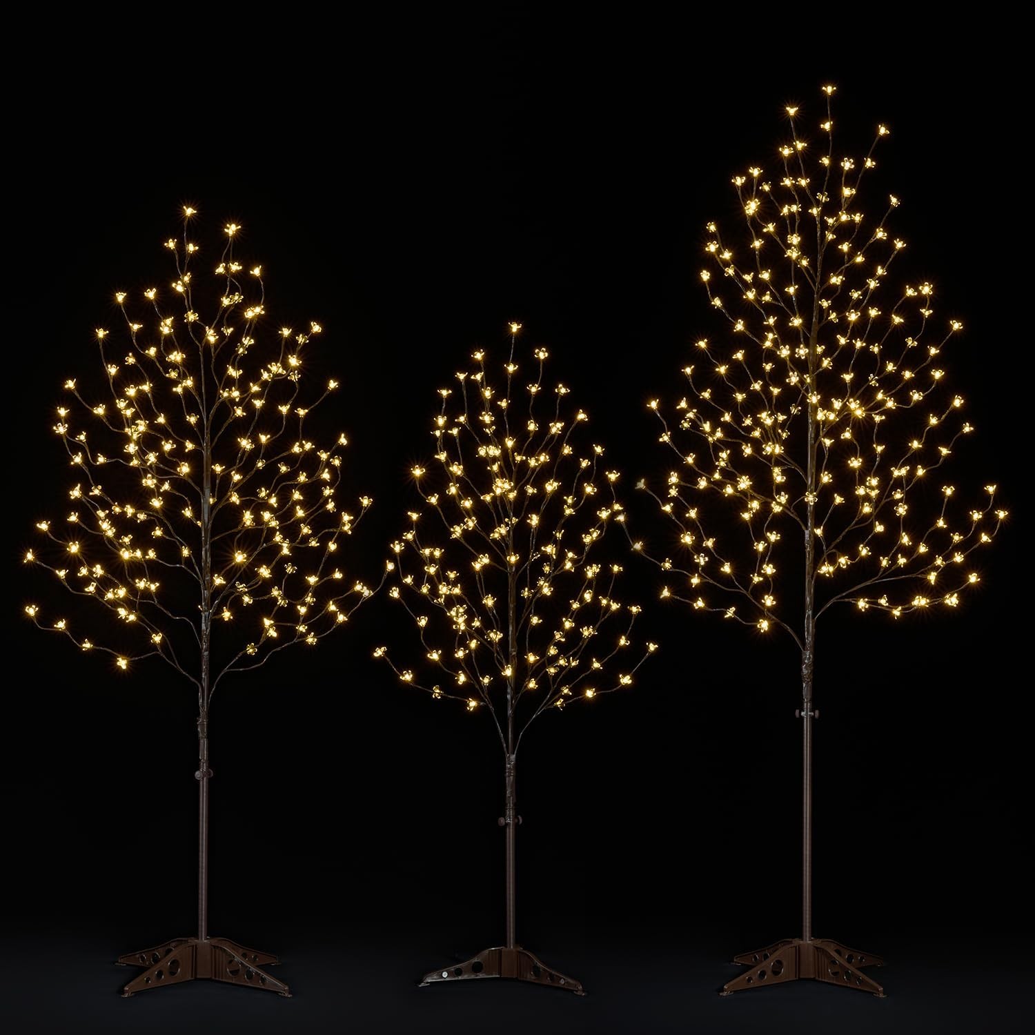 6.5 feet 208L LED Lighted Cherry Blossom Tree Warm White Decorate Home Garden